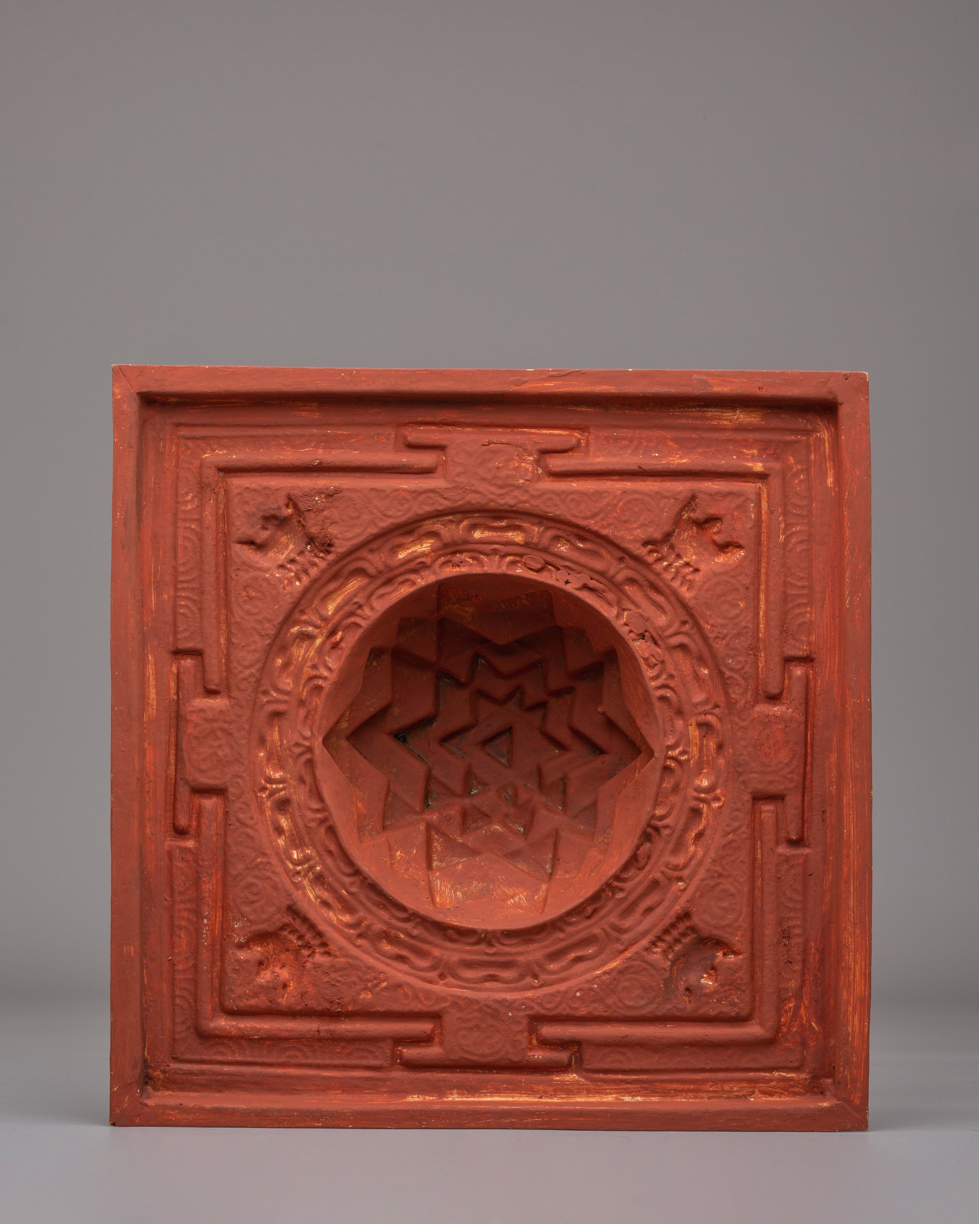 Handcrafted Sri Yantra Mandala Decor | Copper Artwork for Spiritual Energy