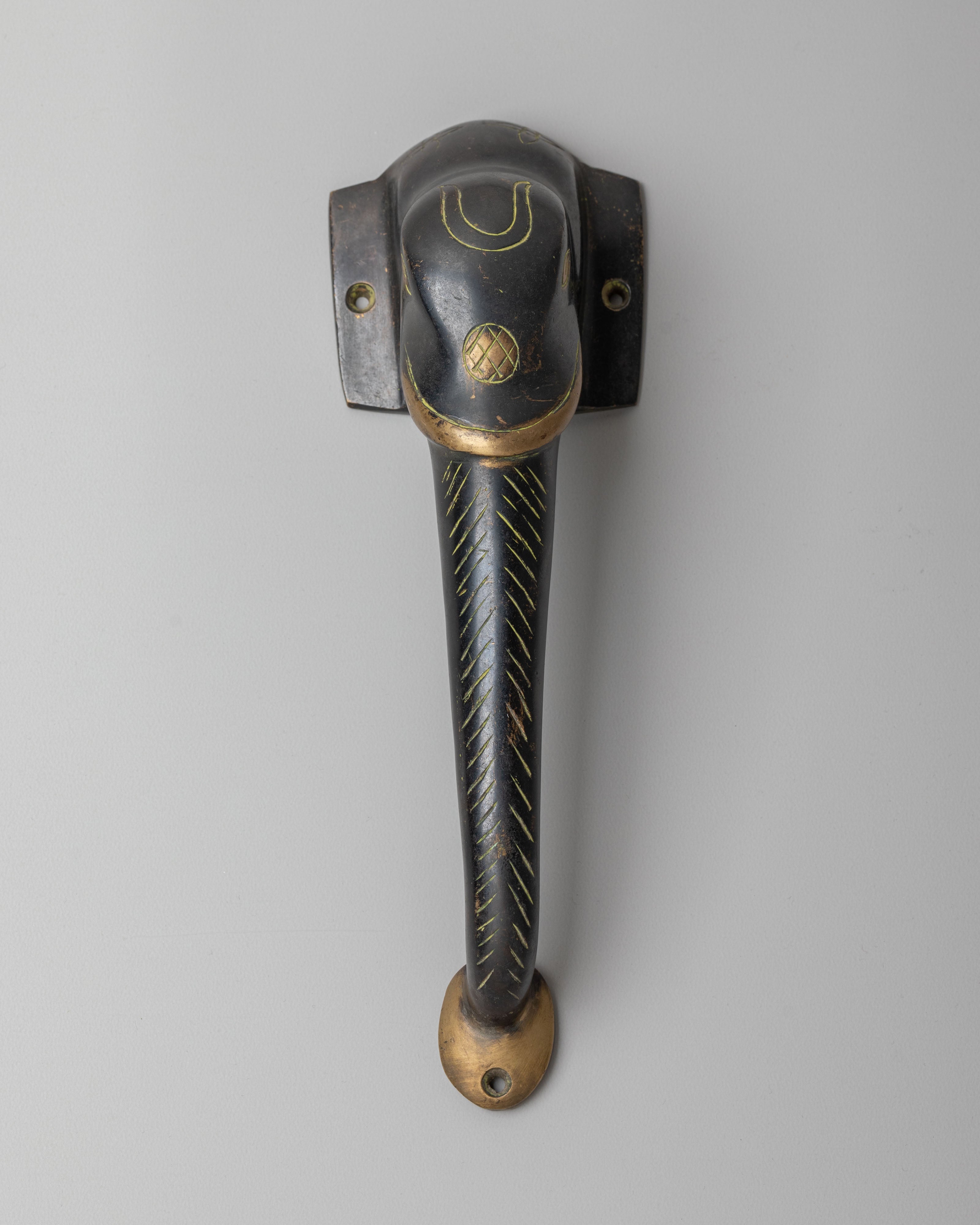 Unique Elephant-Themed Door Handle | Handcrafted Brass Decorative Door Hardware