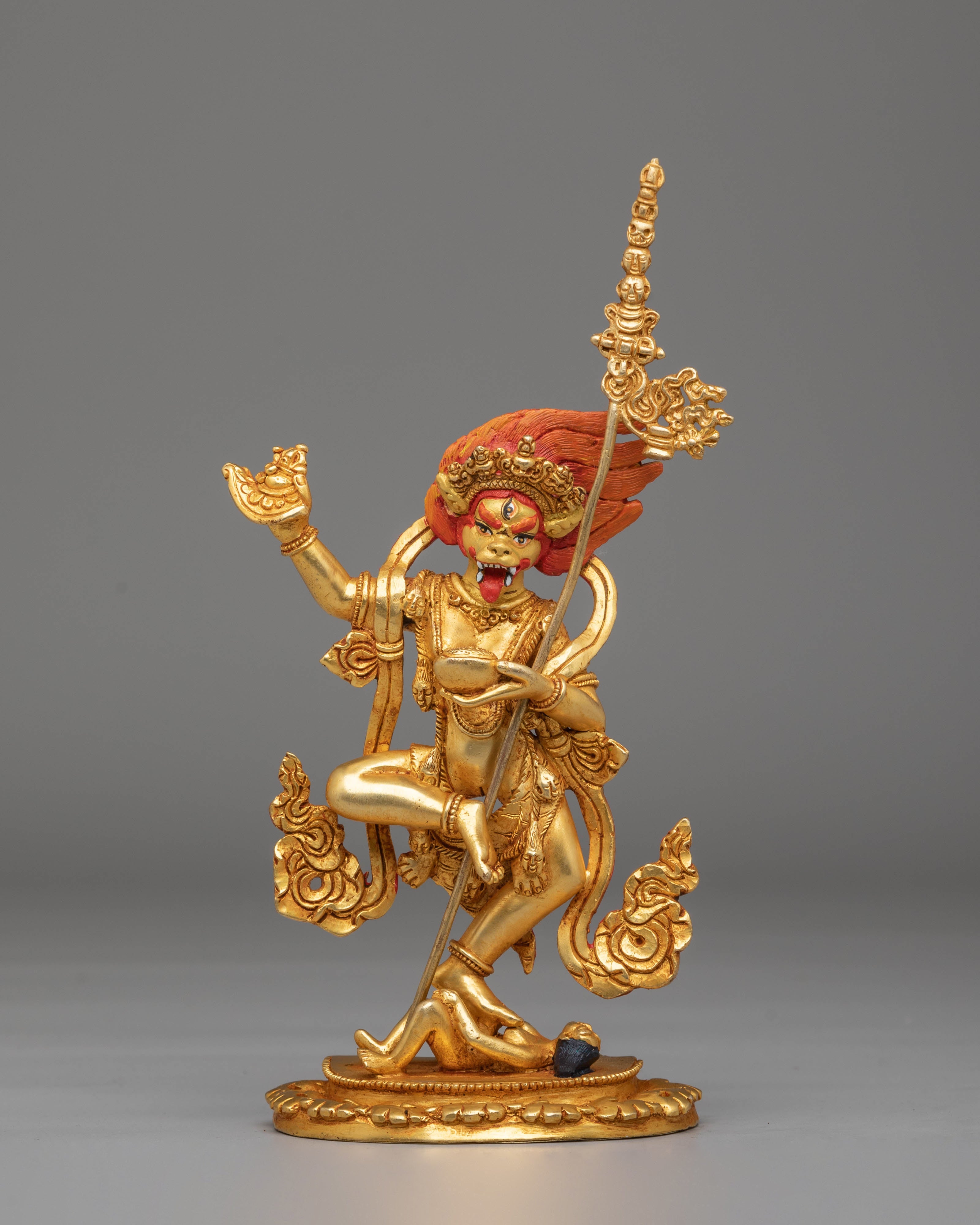 Handcrafted Simhamukha Buddhist Statue | Sacred Simhamukha Statue for Spiritual Practice
