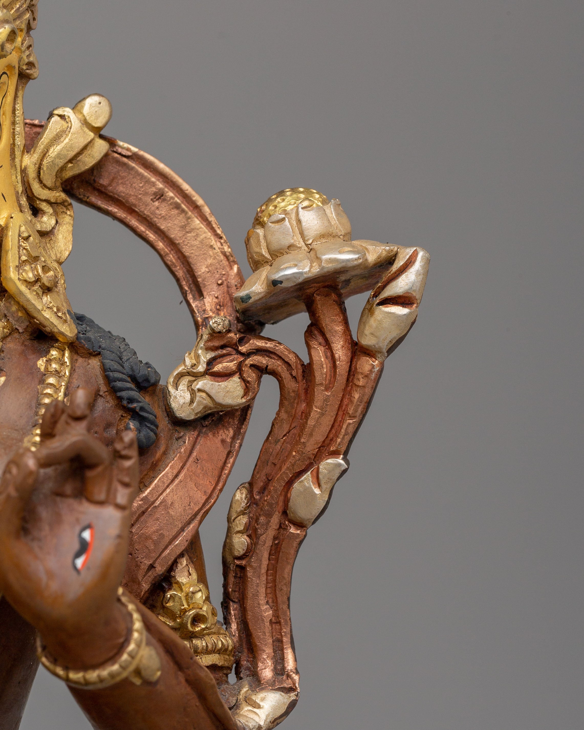 Handcrafted Tibetan White Tara Copper Statue | Spiritual Goddess Statue