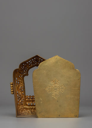 Traditional Mini Ghau Box | A Handcrafted Gold-Plated Tibetan Amulet Box