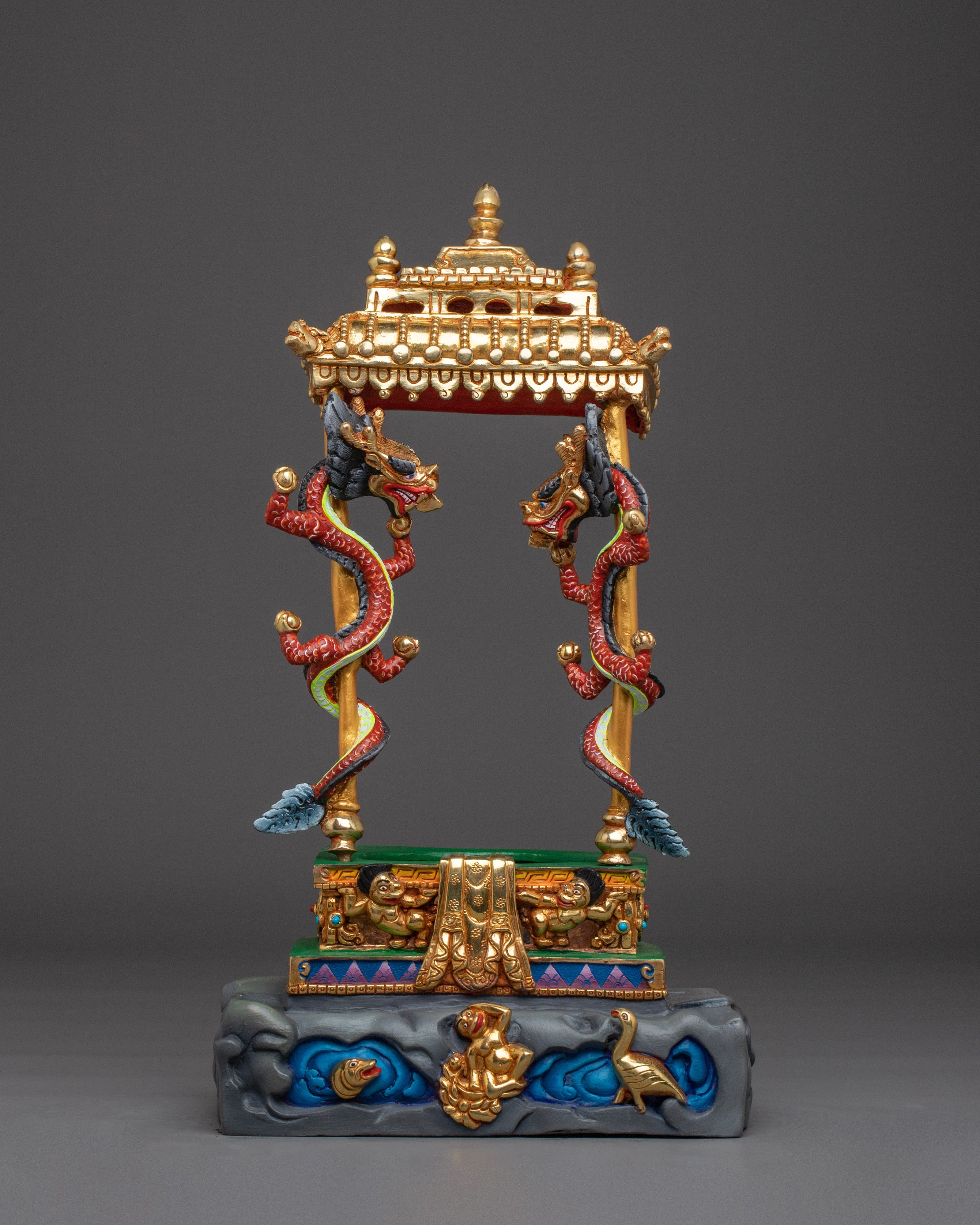 Handmade shakyamuni Buddha With Throne | Statue for Altar & Meditation