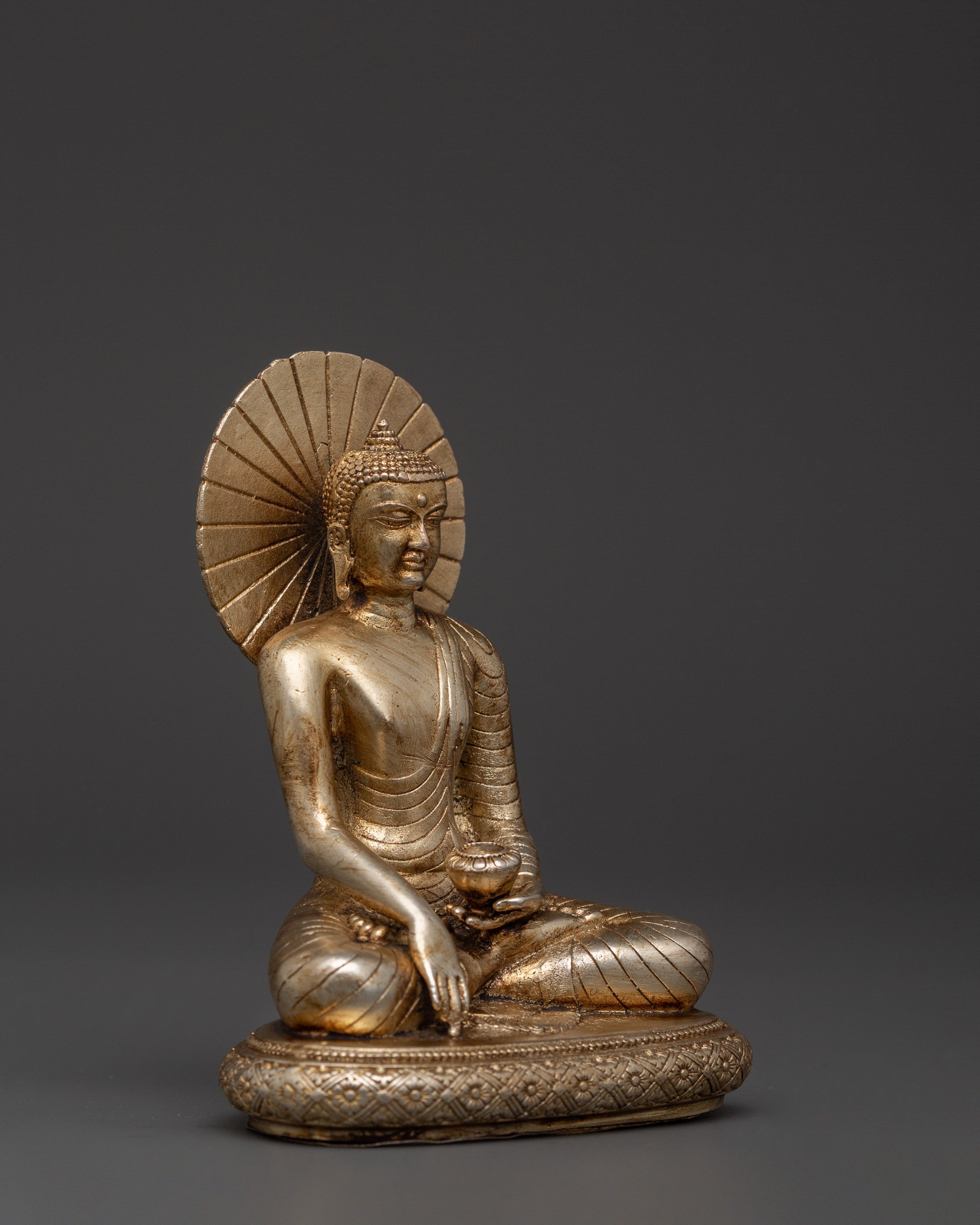 silver-plated Shakyamuni Buddha | Meditation & Sacred Decor