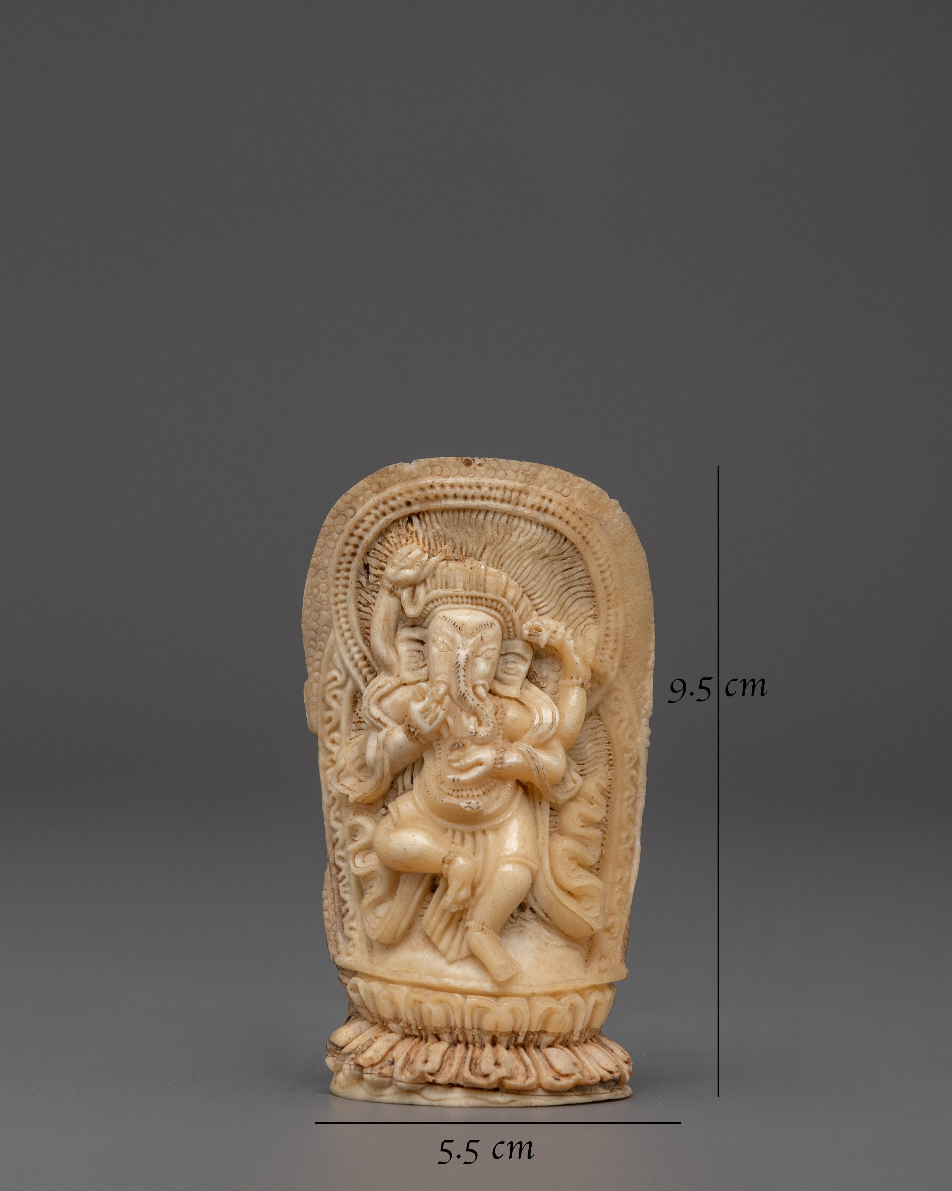 Handcarved Ganesh Bone Statue | Hindu Deity Ganesha Sculpture