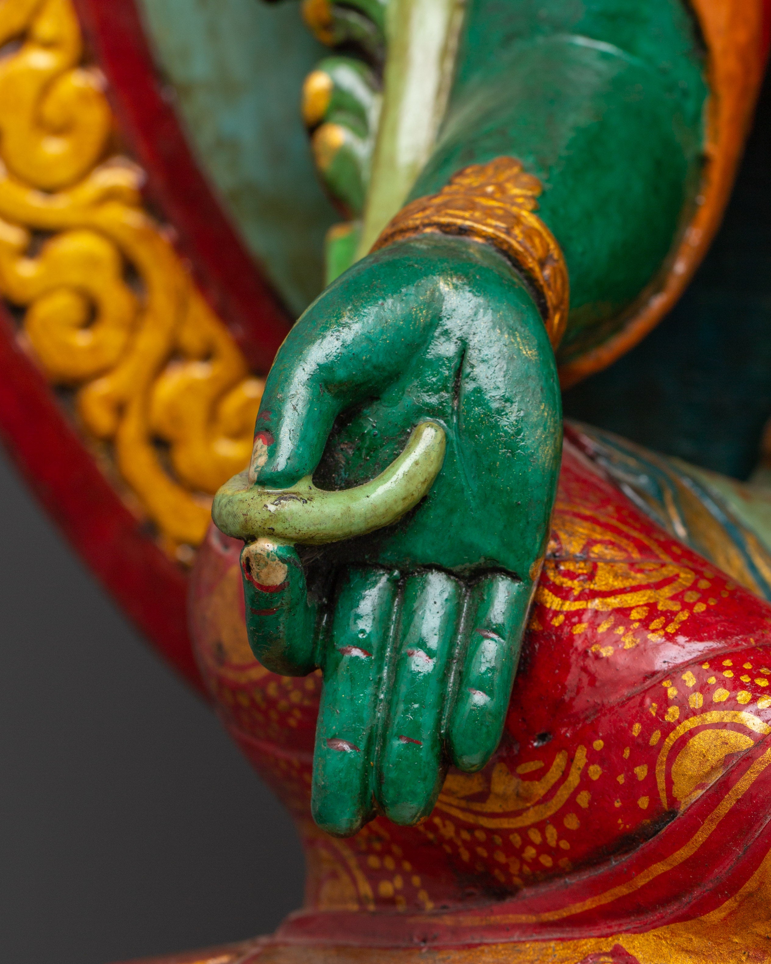 Green Tara Wooden Statue | Symbol of Compassion & Protection