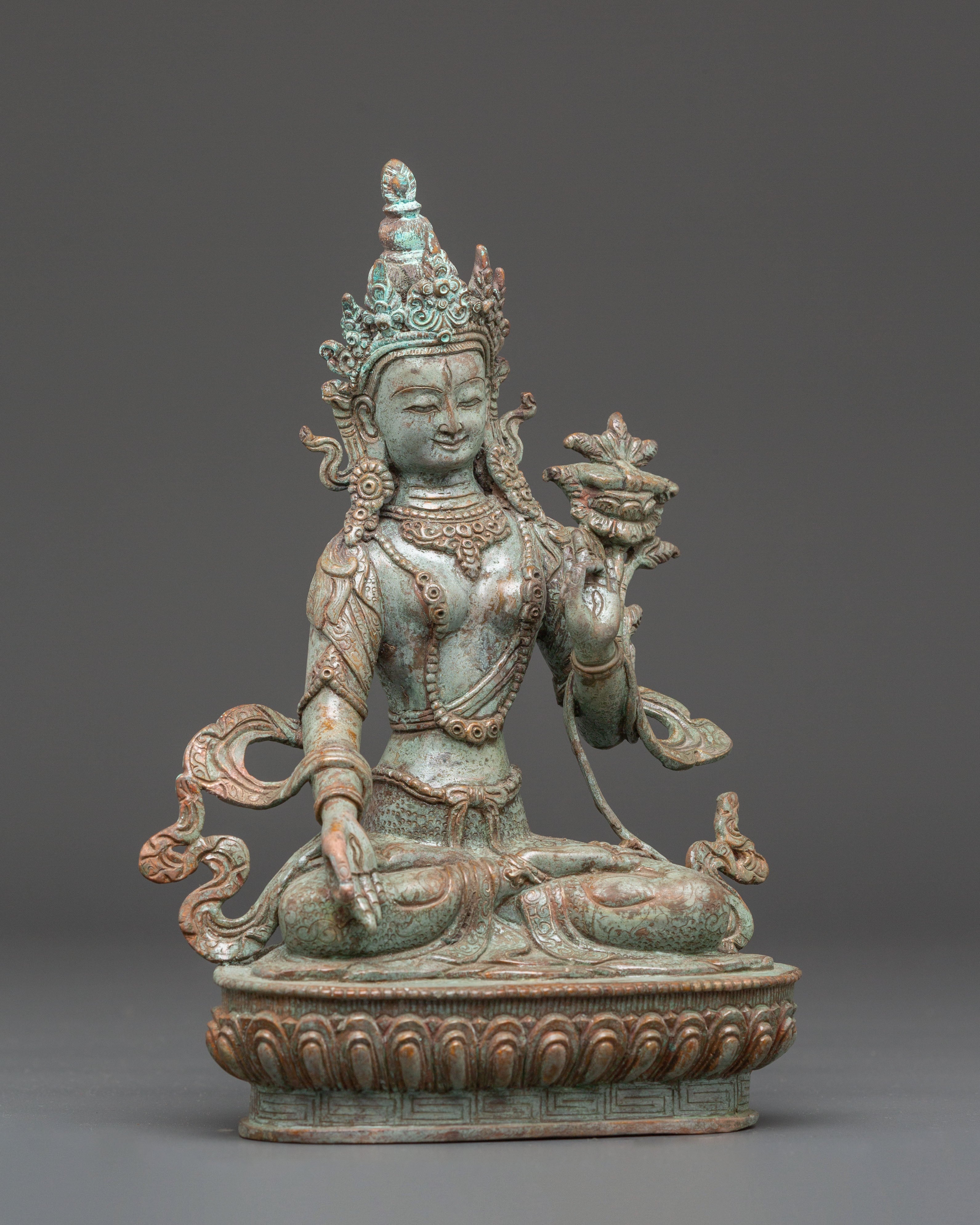 Sacred Statue of Healing Goddess White Tara | Tibetan Buddhist Sculpture