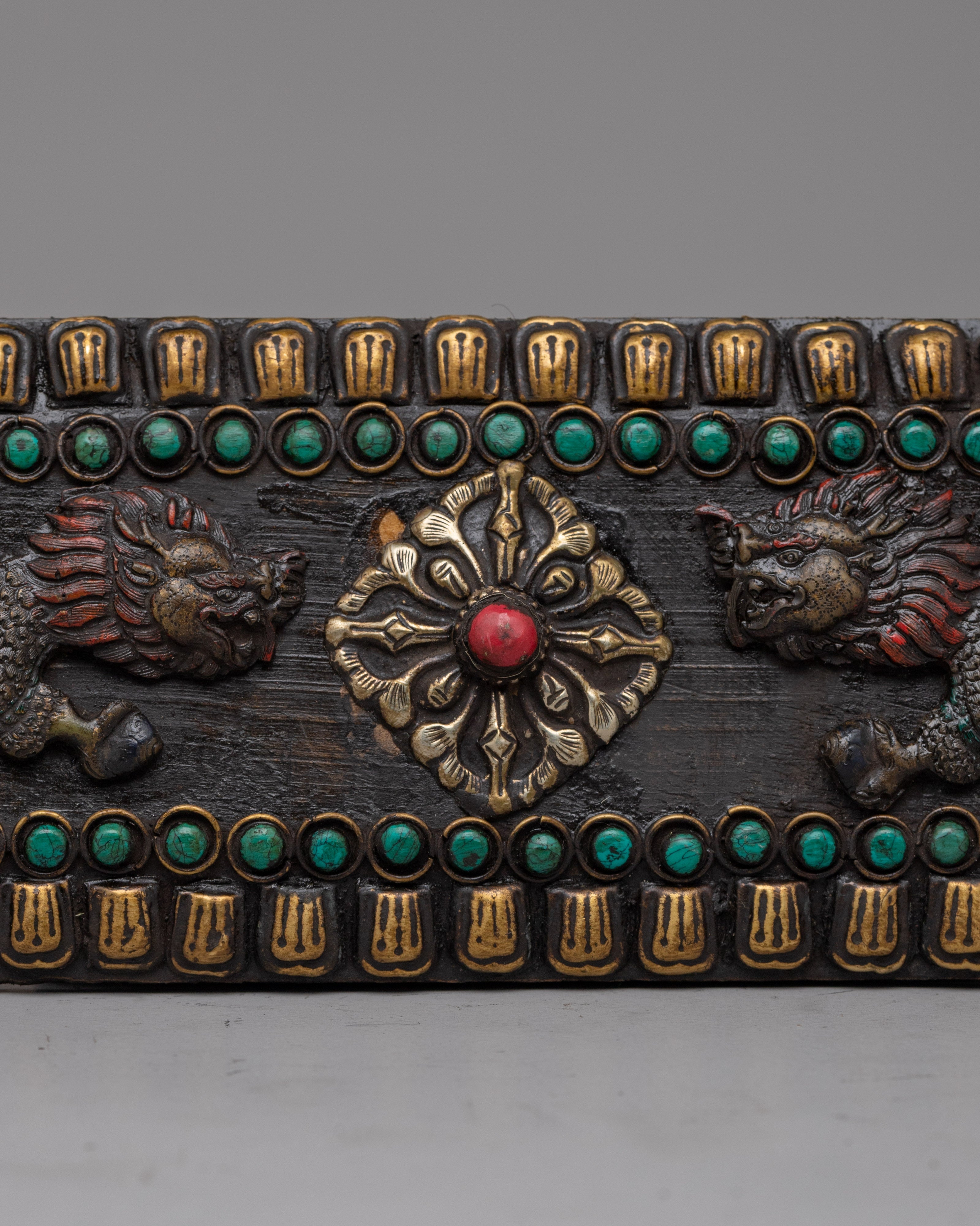 Handcrafted Tibetan Book Cover with Dragon Motif | Perfect for Spiritual Decor