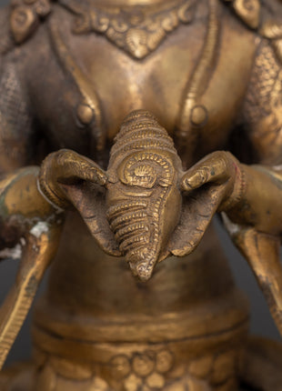Handcrafted brass Naagkanya statue | Sacred Brass Home Altar Decor