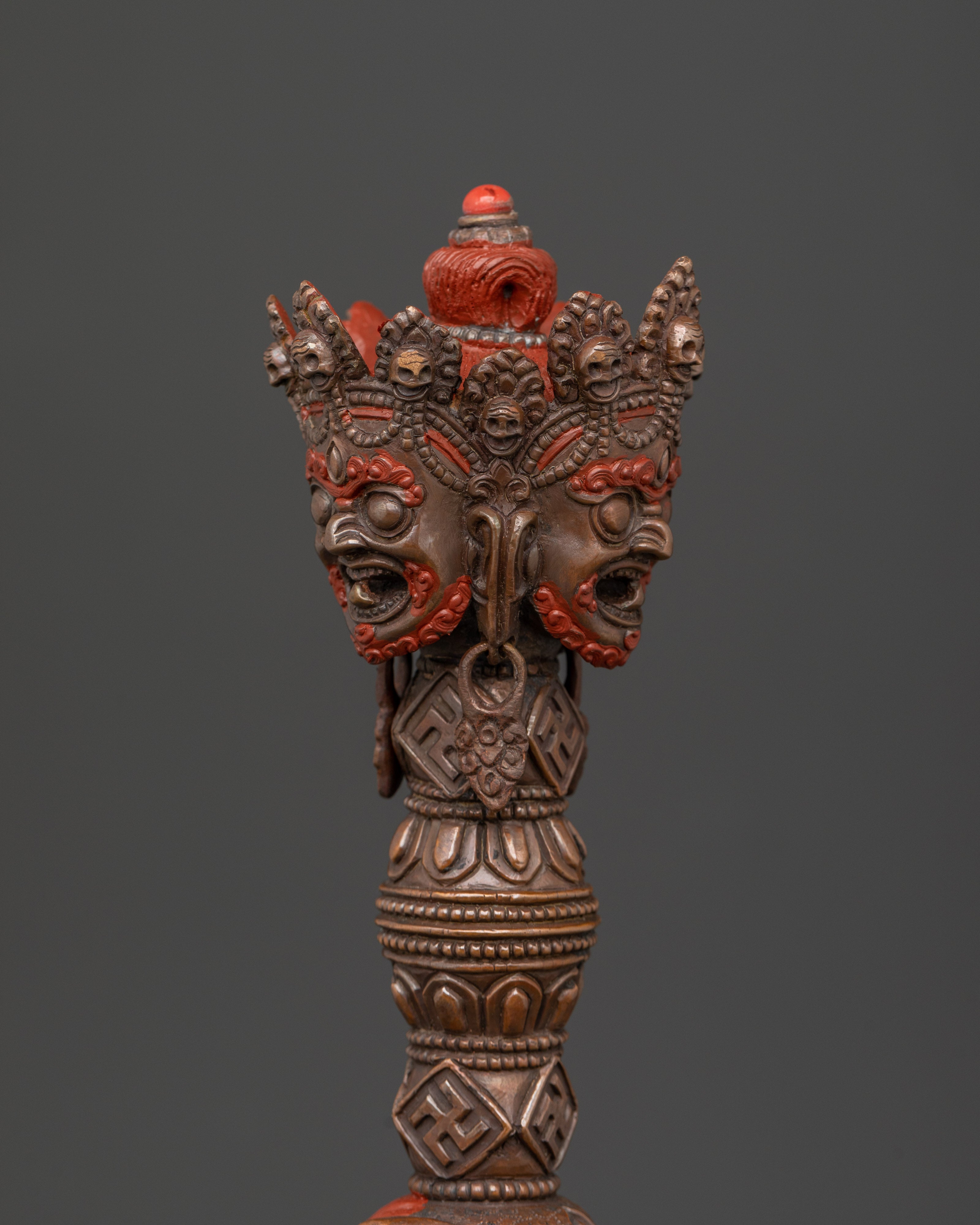 Handcrafted Phurba Dagger | Sacred Tibetan Ritual Tool with Deity Figure Design