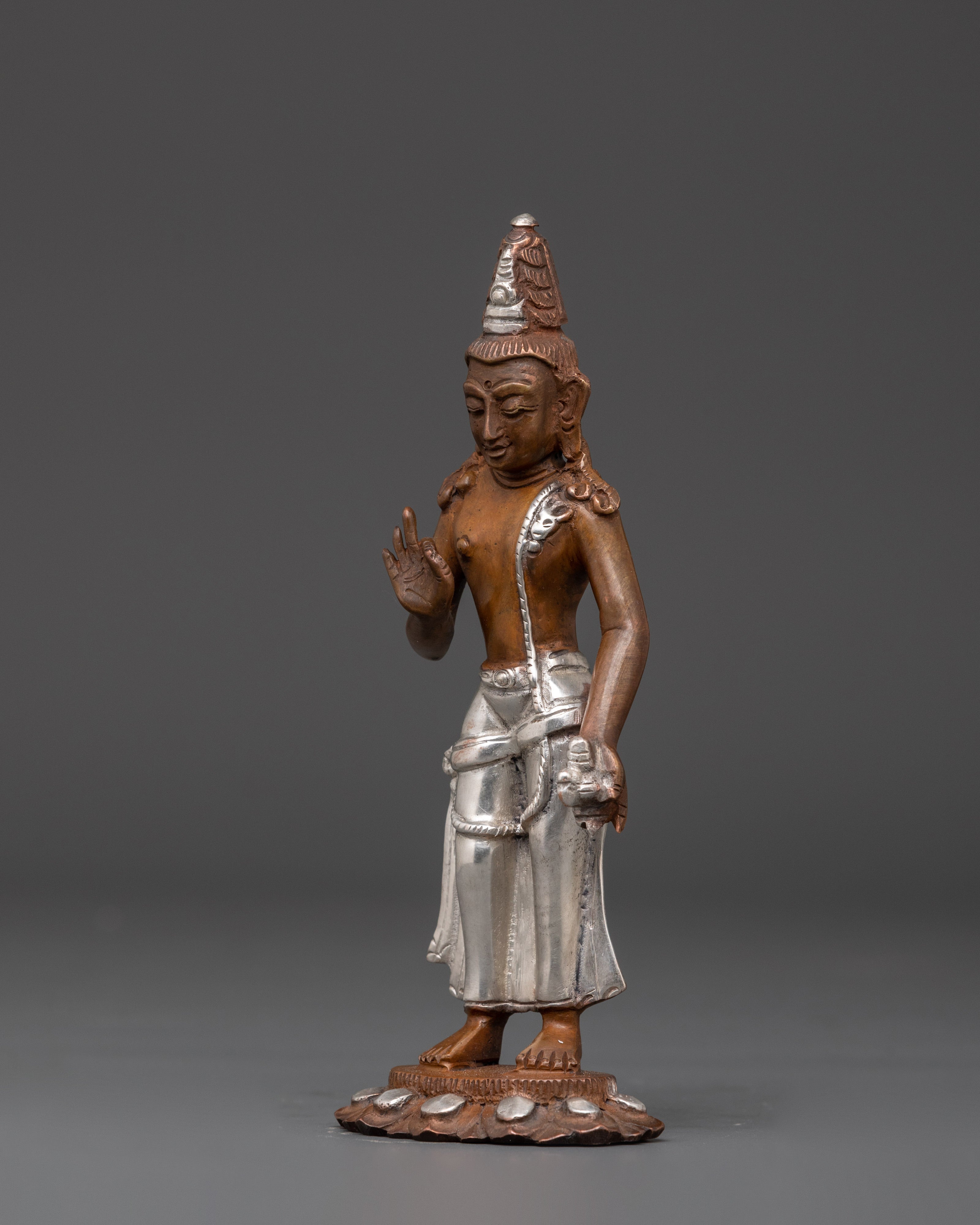 Lokeshwor Handmade statue | Silver Plated Buddhist Deity