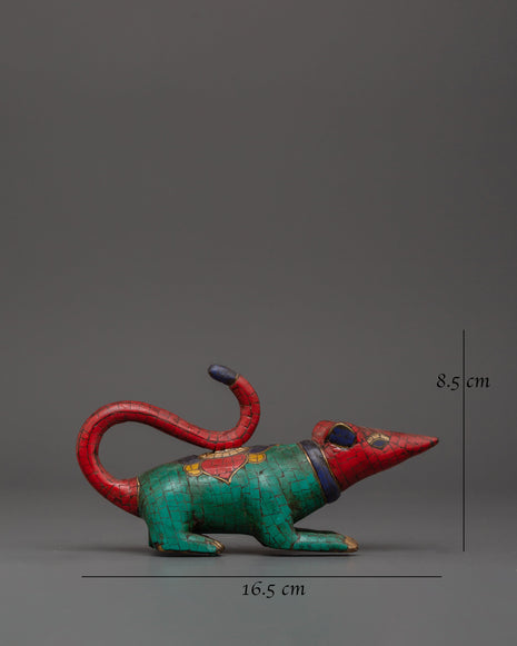 Mouse Statue Set for Altar Decor | Vahana of Lord Ganesha for Sacred Decor