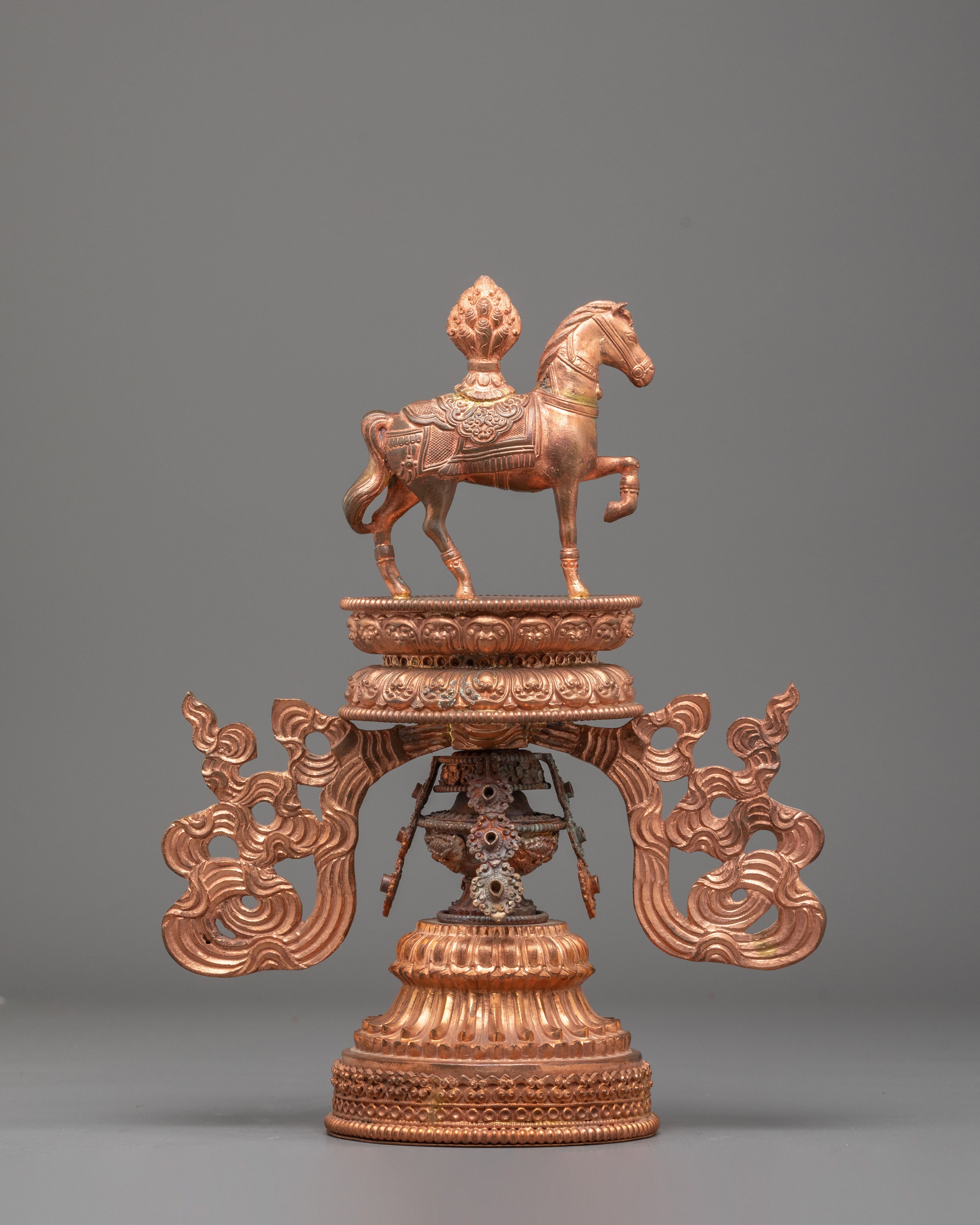 Sacred Buddhist Raja Rani Decorative Set | Copper Royal Figurine Collection