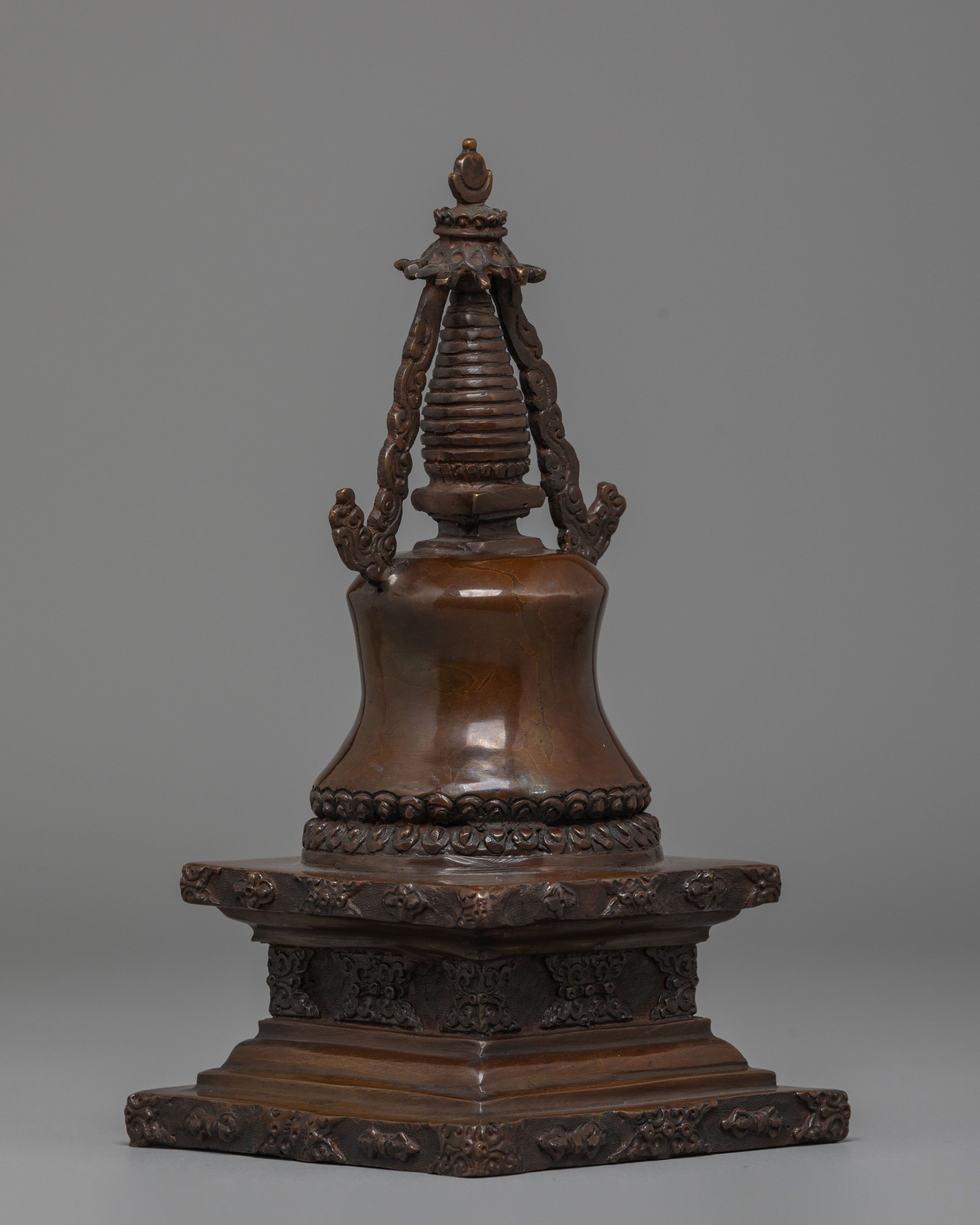 Handmade Decorative Copper Stupa | Oxidized Copper Stupa for Home Decor