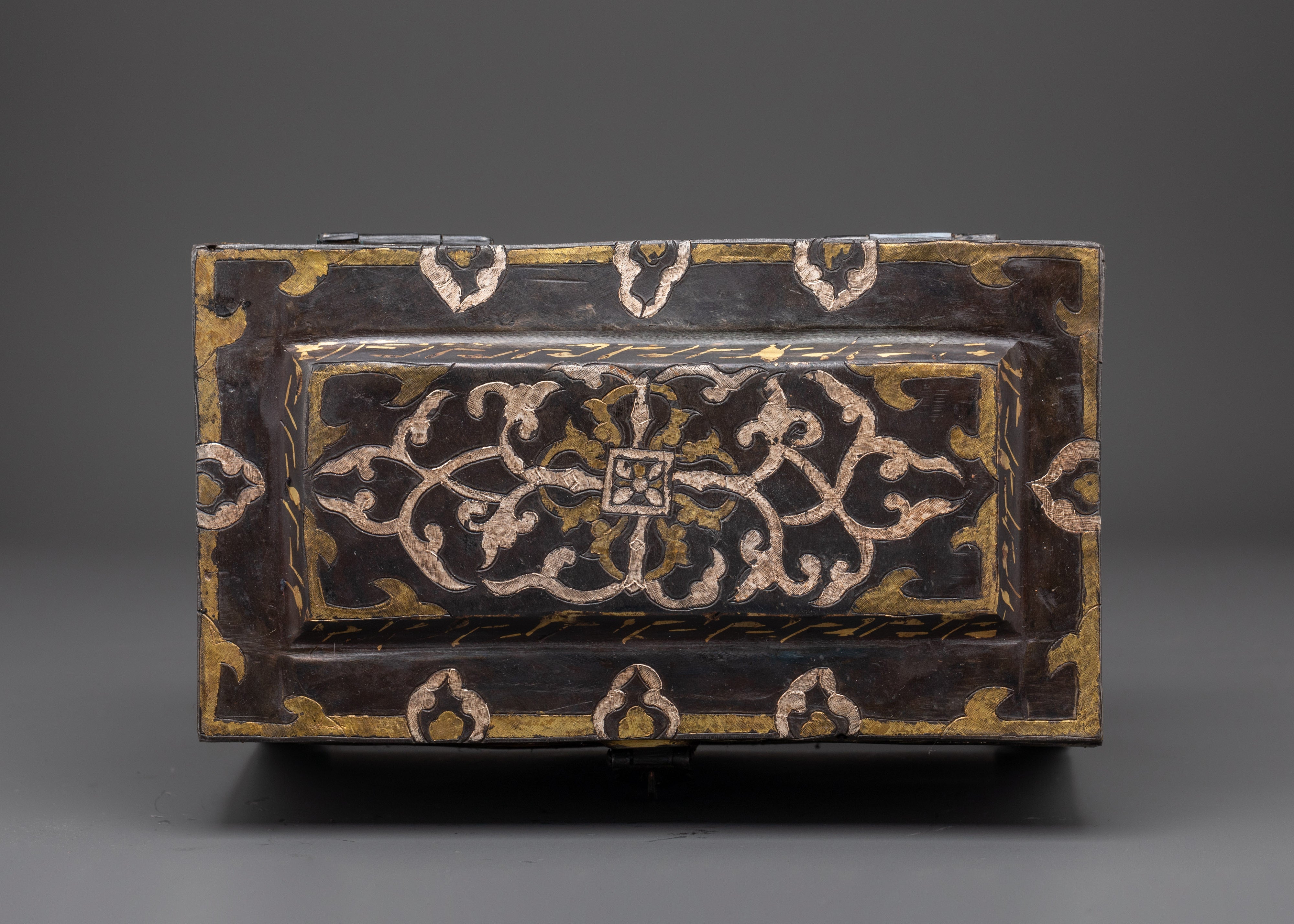 Silver And Brass Inlaid Spiritual Box | Decorative Iron Box for Home Decor