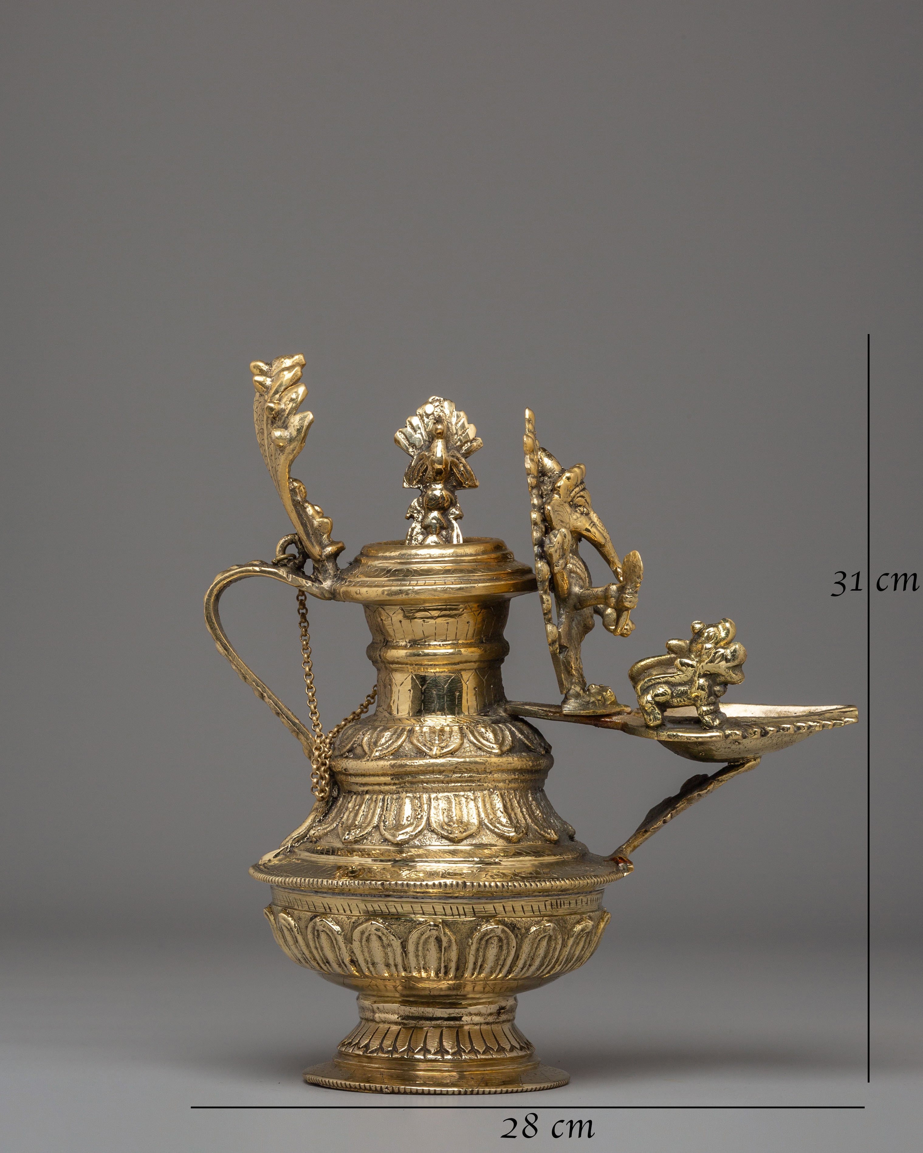 Traditional Nepali Sukunda | Handcrafted Brass Ganesh Lamp