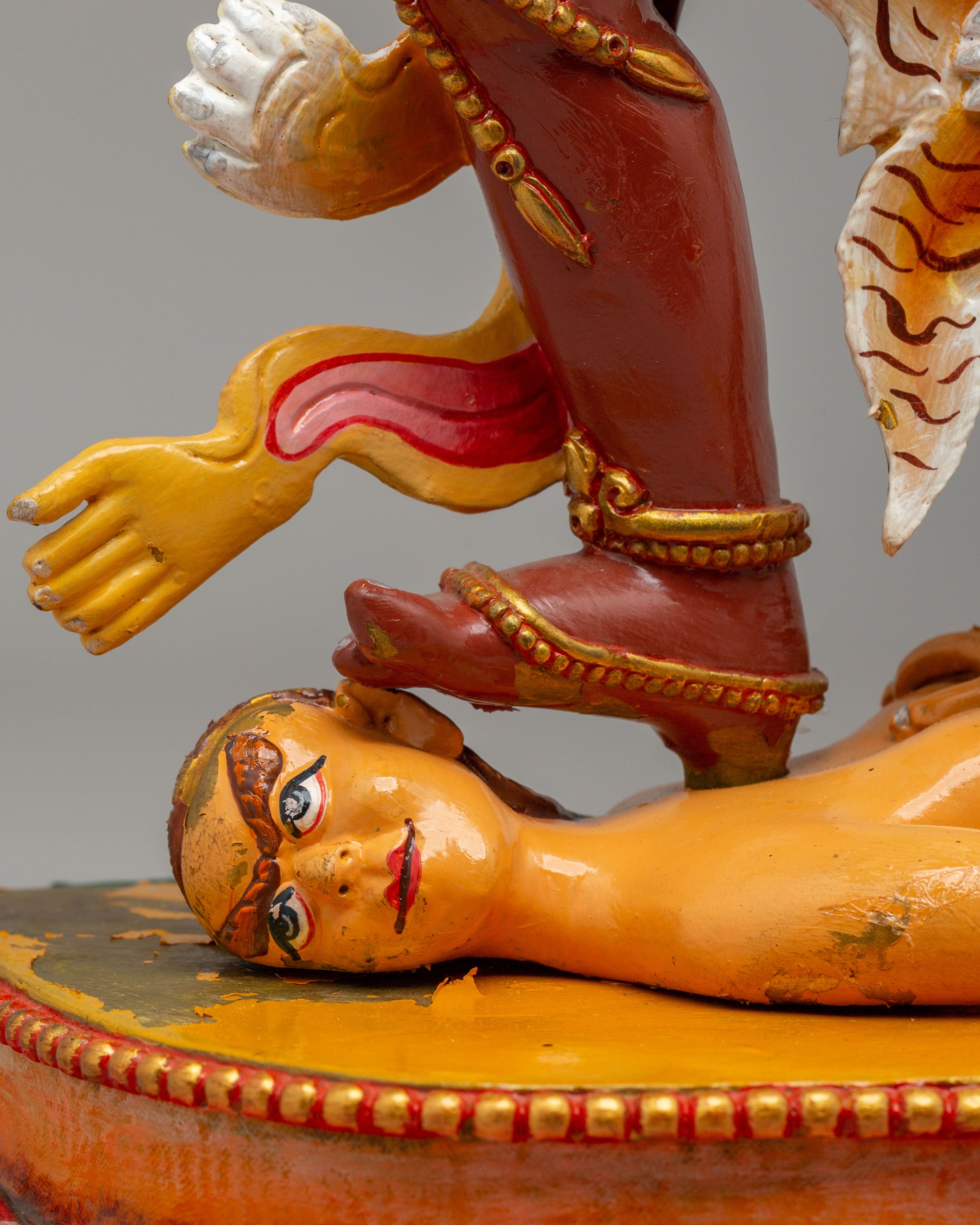 Handcrafted Ekajati Sculpture | 24K Gold Plated Wrathful Protector Statue