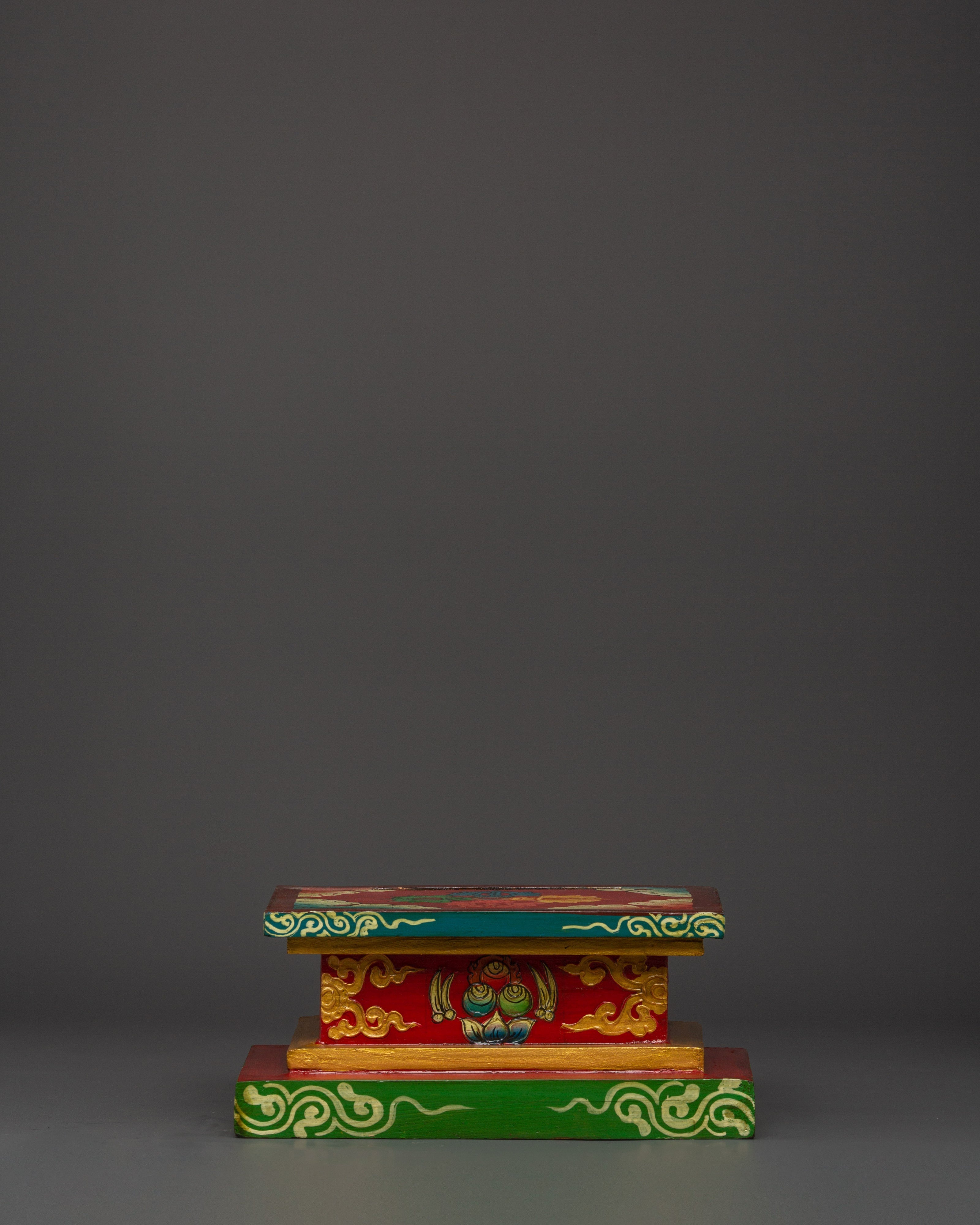 Tibetan Ritual Throne | Handcarved Deity Seat for Buddhist Altar