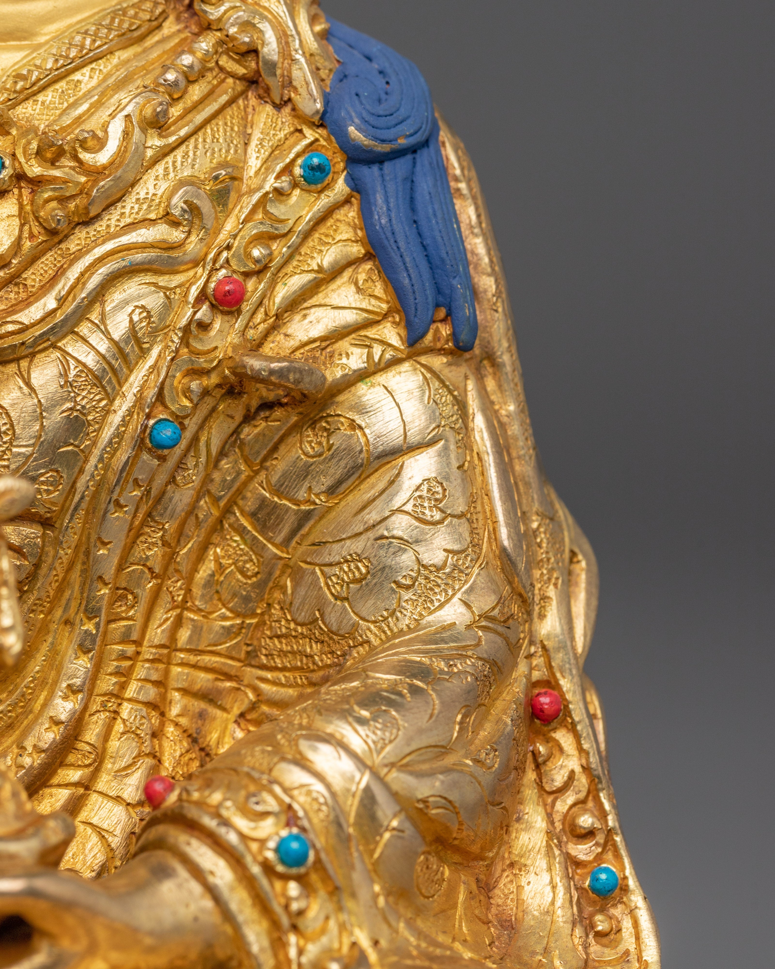 Sacred Statue of Guru Tsyoke Dorje | Gold Plated Tibetan Buddhist Copper Figure