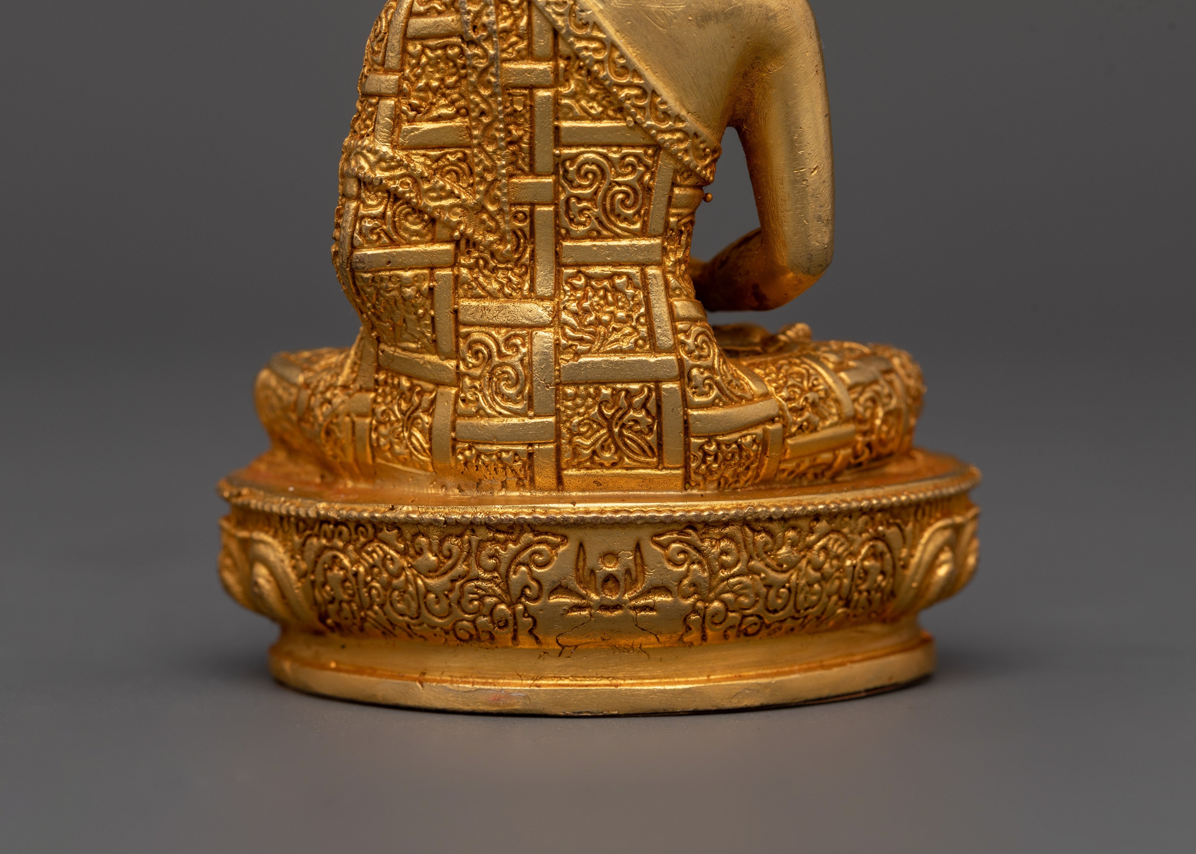 Amitabha Buddha Offering Bowl Statue | Handcrafted Copper with Gold Plating