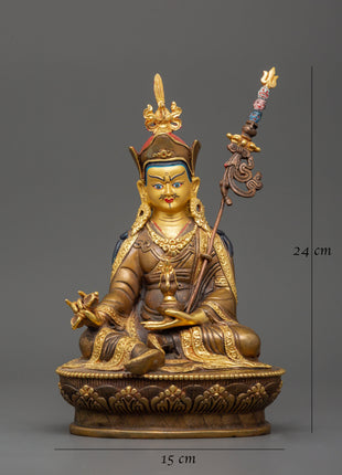 Rinpoche Lotus Born Guru Statue | Gold plated Figurine