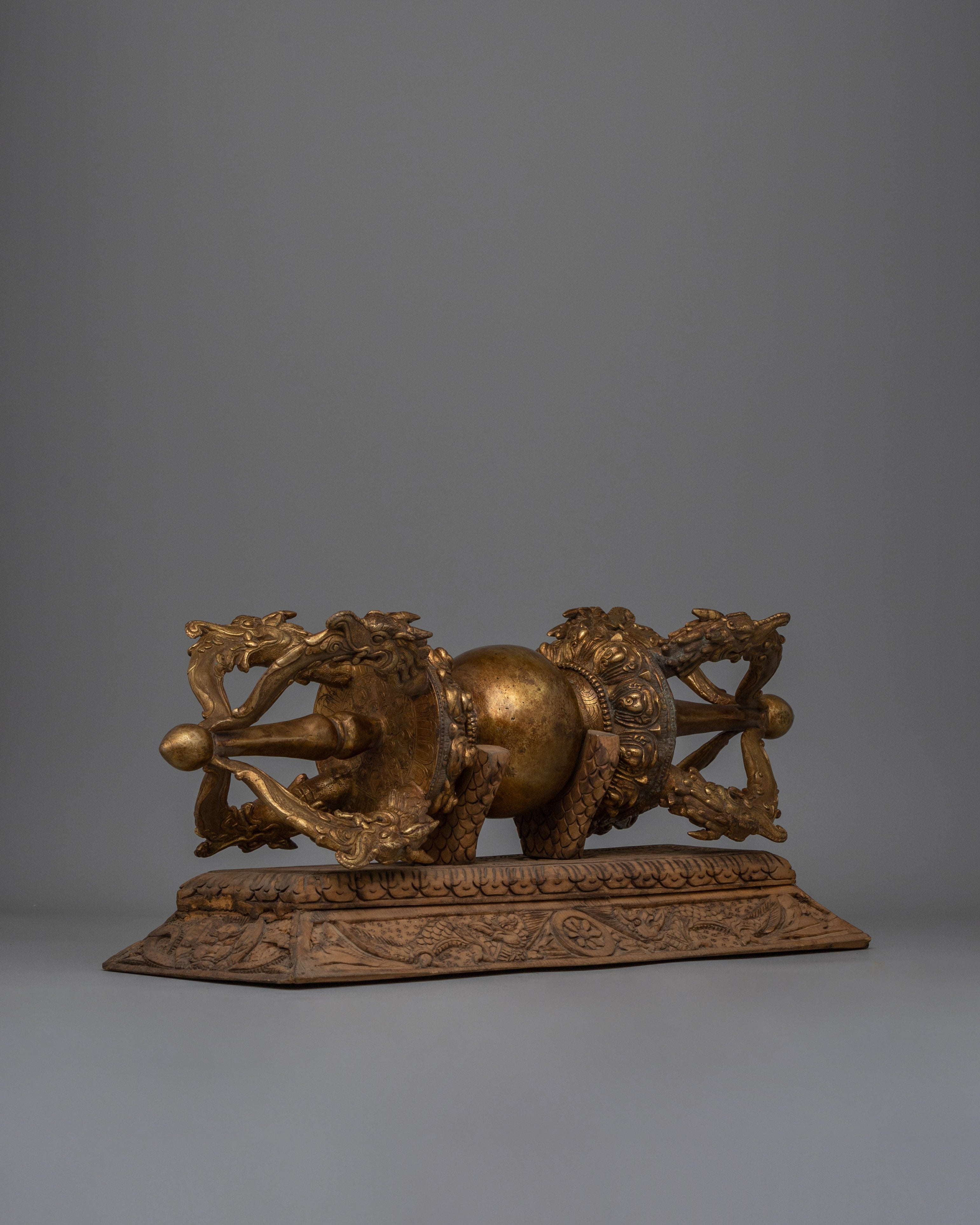 Vajra Buddhist with Stand |  Handcrafted Ritual Object for Spiritual Awakening and Protection