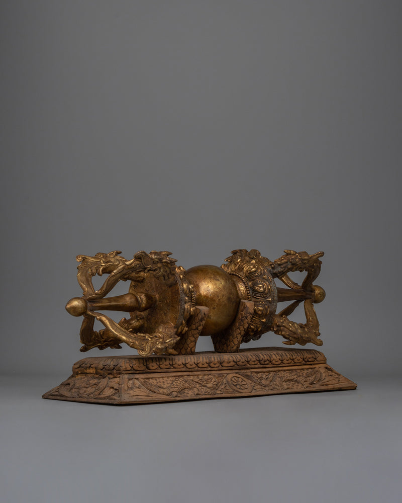 Vajra Buddhist with Stand |  Handcrafted Ritual Object for Spiritual Awakening and Protection