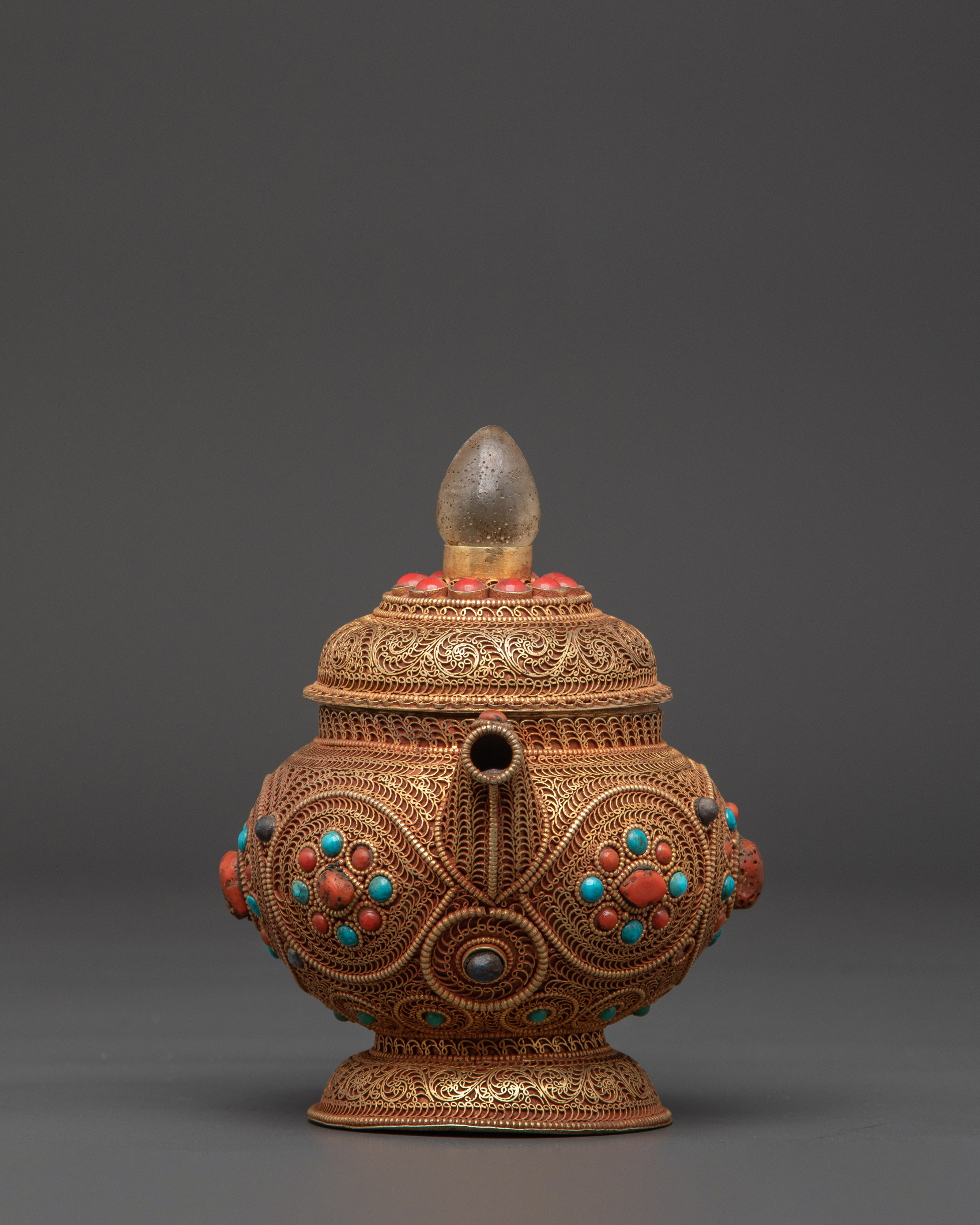 Sacred Buddhist Teapot | Tibetan Ritual Vessel