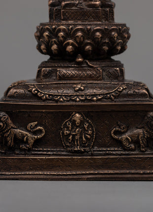 Traditional Sacred Buddhist Brass Stupa | Symbol of Enlightenment and Spiritual Growth