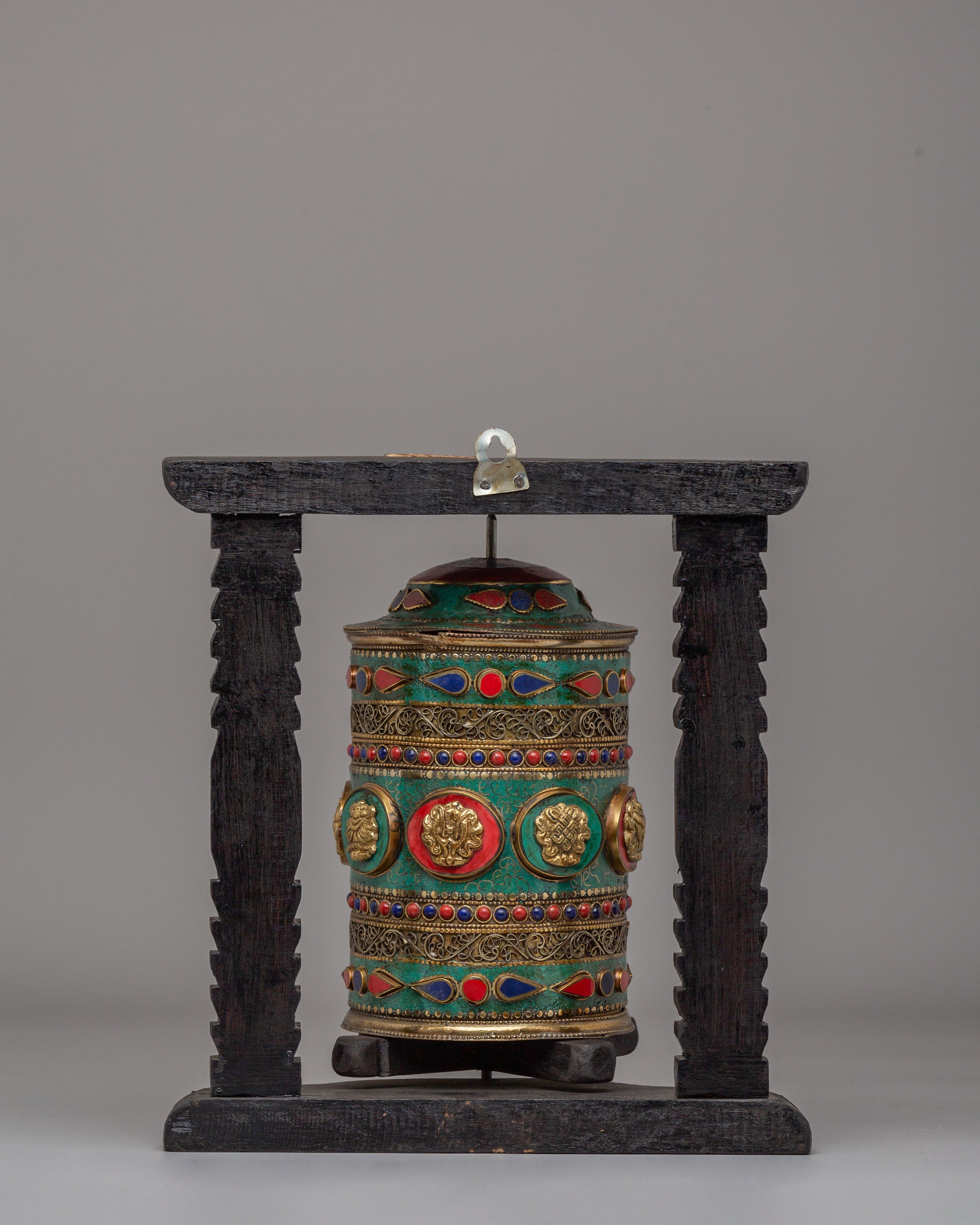 Handmade Tibetan Meditation Prayer Wheel | Spiritual Altar Decor