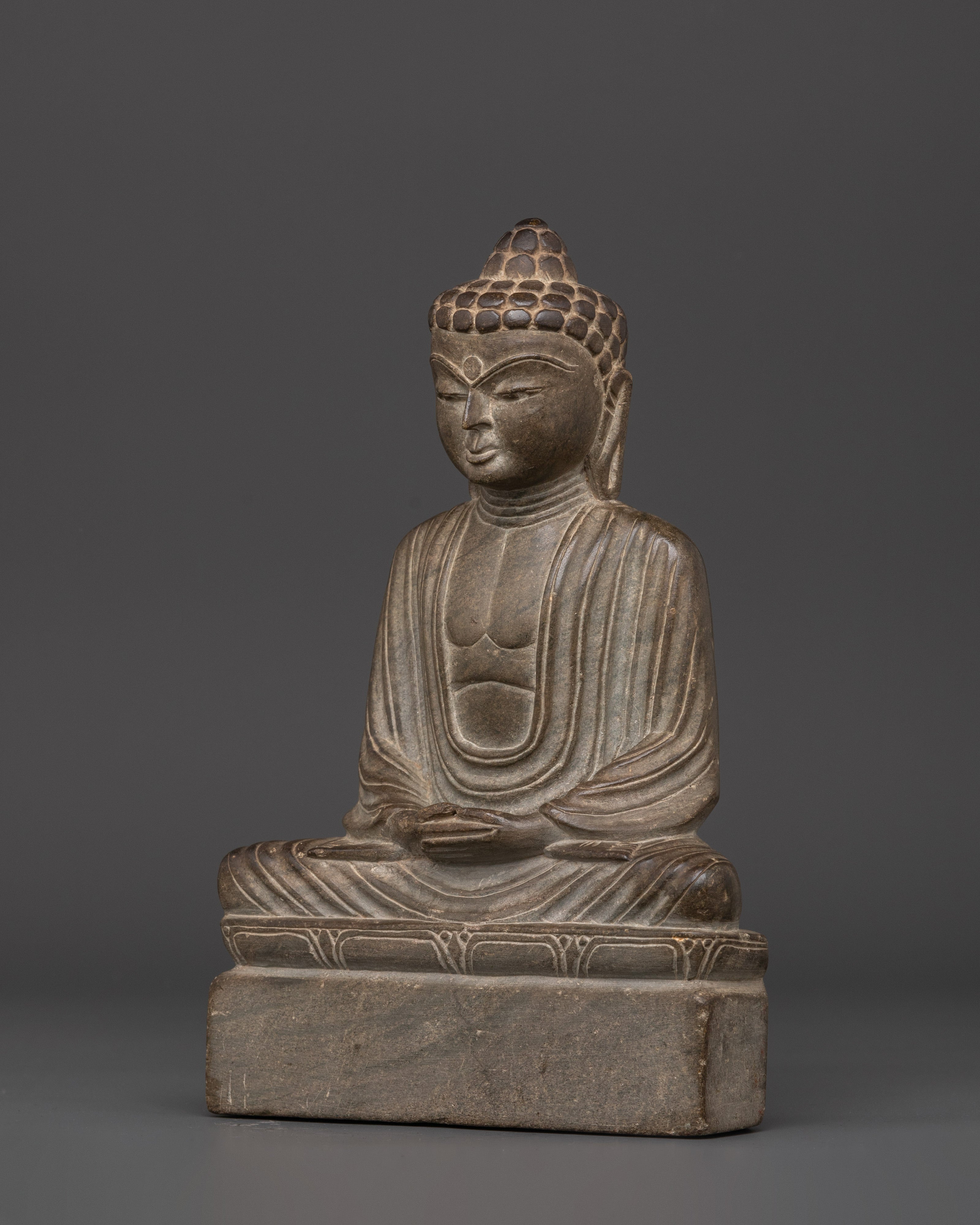 Sacred Amitabha Buddha Sculpture | Handcrafted Stone Buddha Statue for Meditation