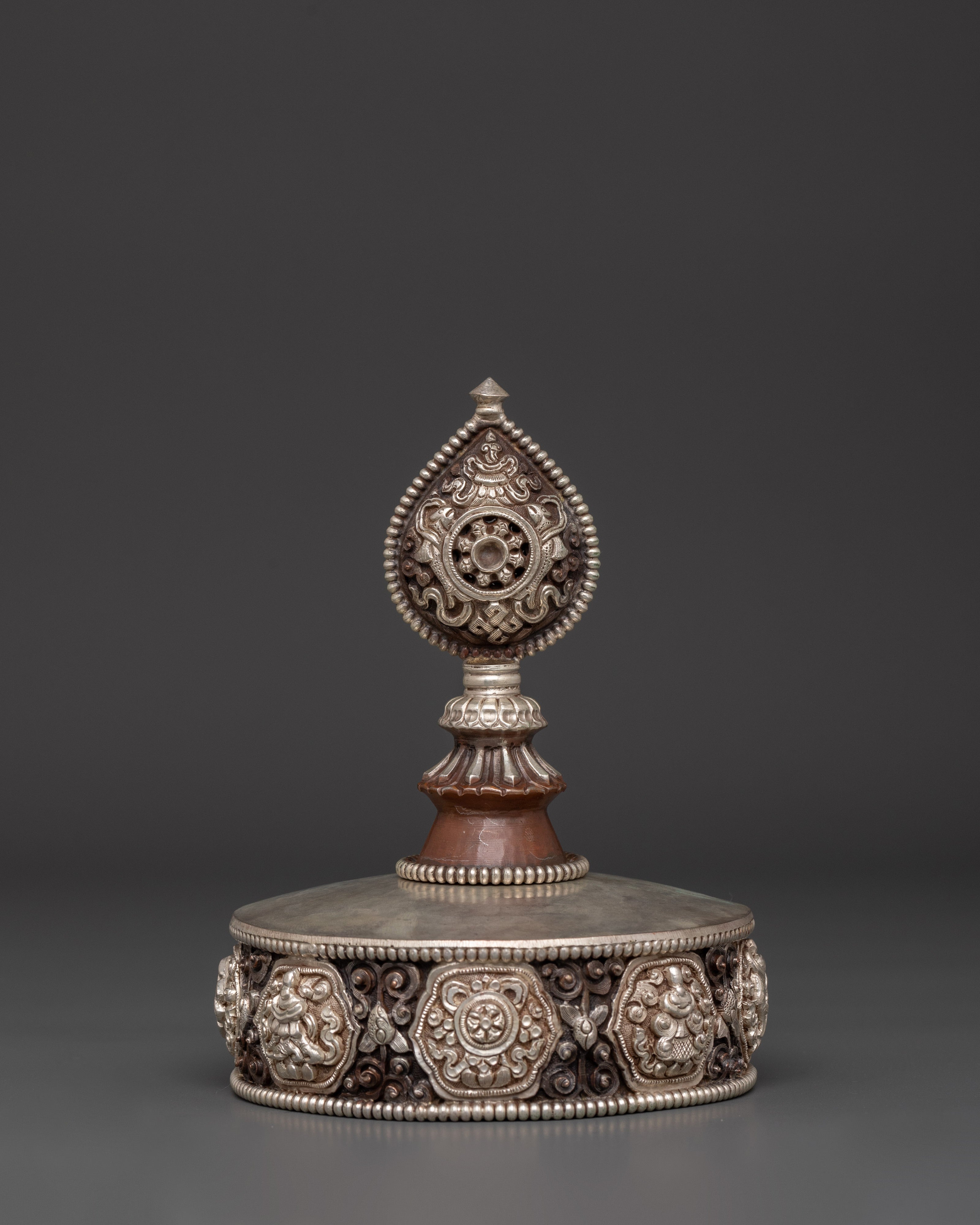 Mandala Set for Spiritual Practice | Oxidized Copper & Silver Plated