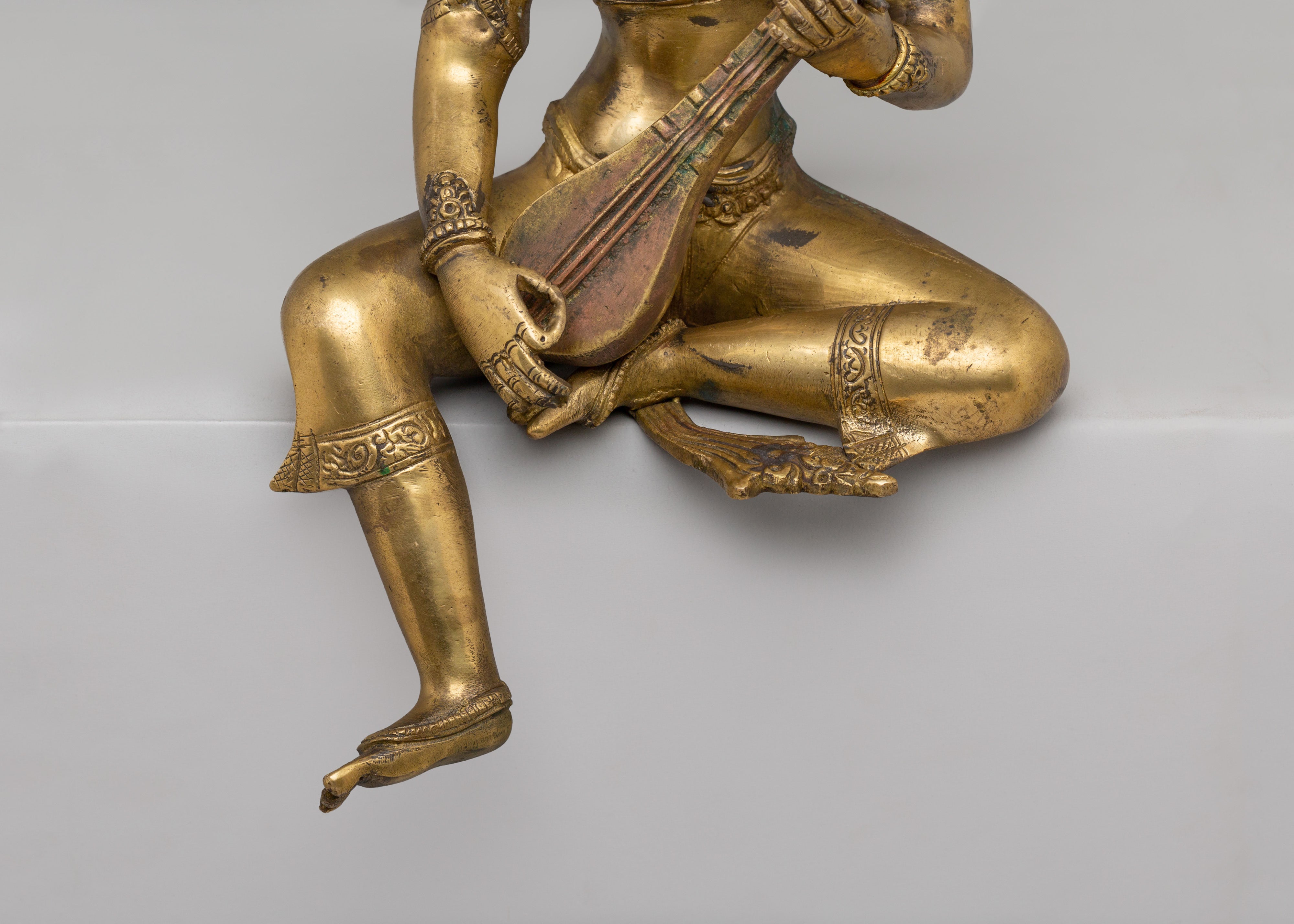 Saraswati Goddess Statue With Veena | Sacred Spiritual Home Decor