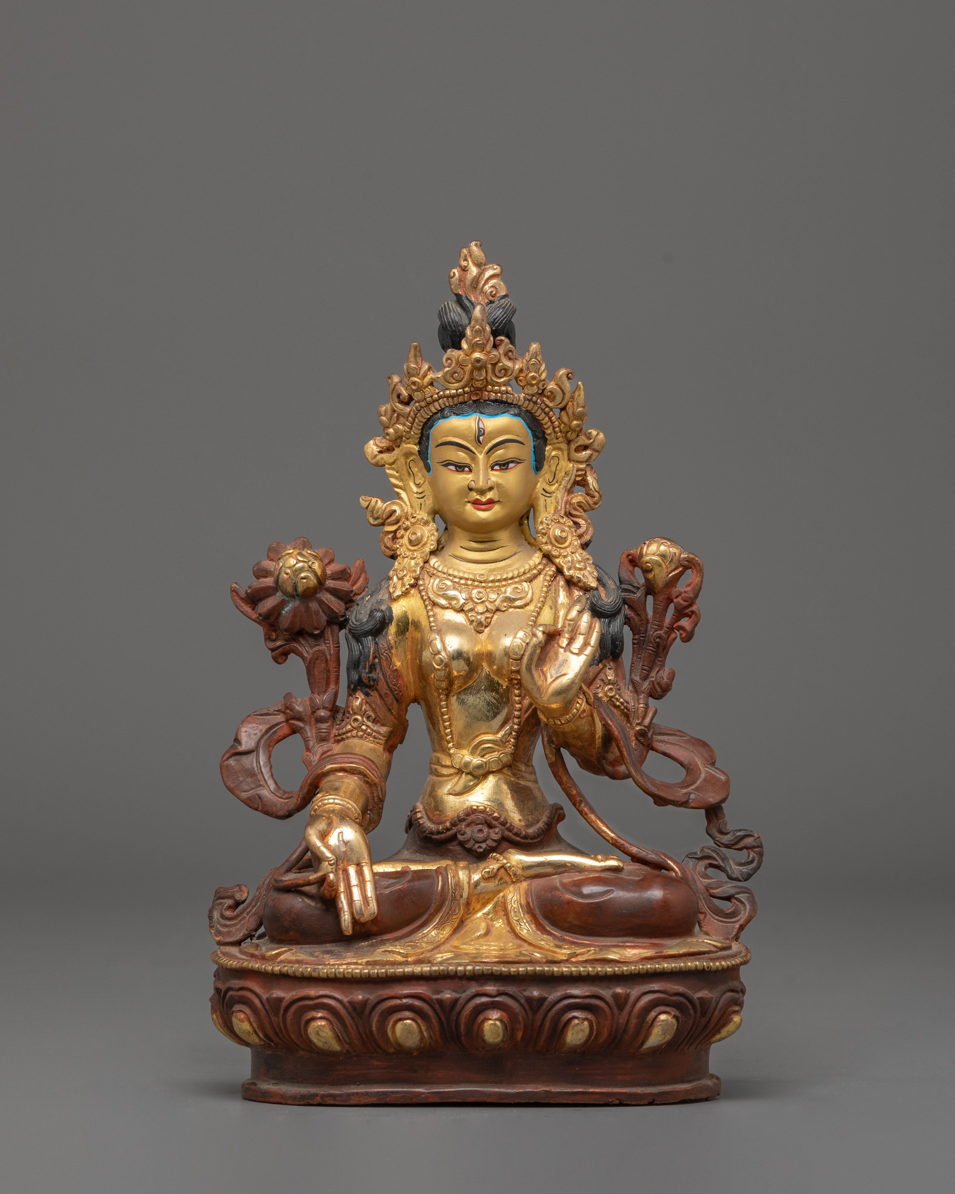 Oxidized Copper White Tara Statue