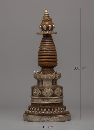 Handmade Traditional Kadampa Stupa | Symbol of Enlightenment and Spiritual Devotion