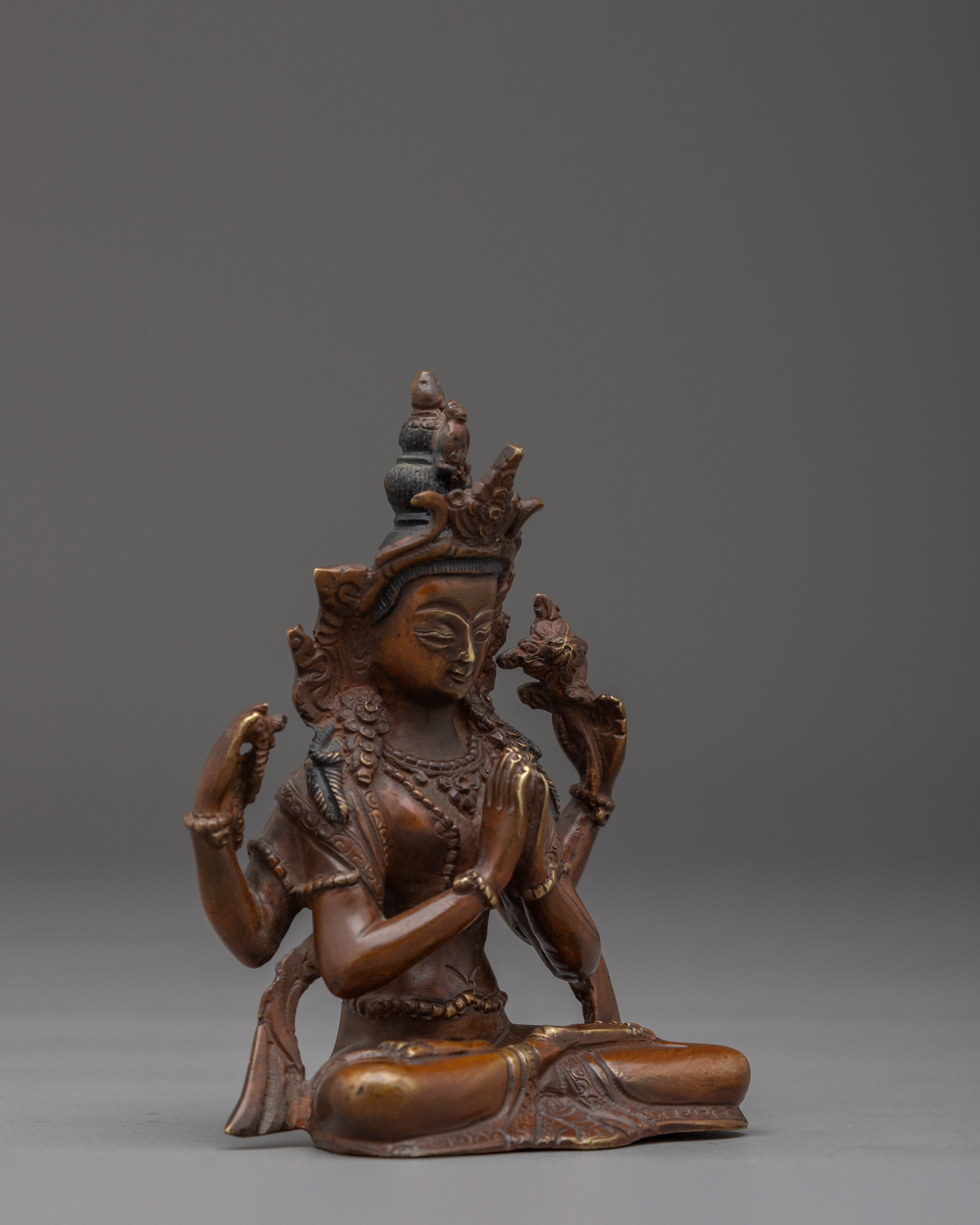 Divine Compassionate Chenrezig Figurine | Deity of Mercy and Wisdom