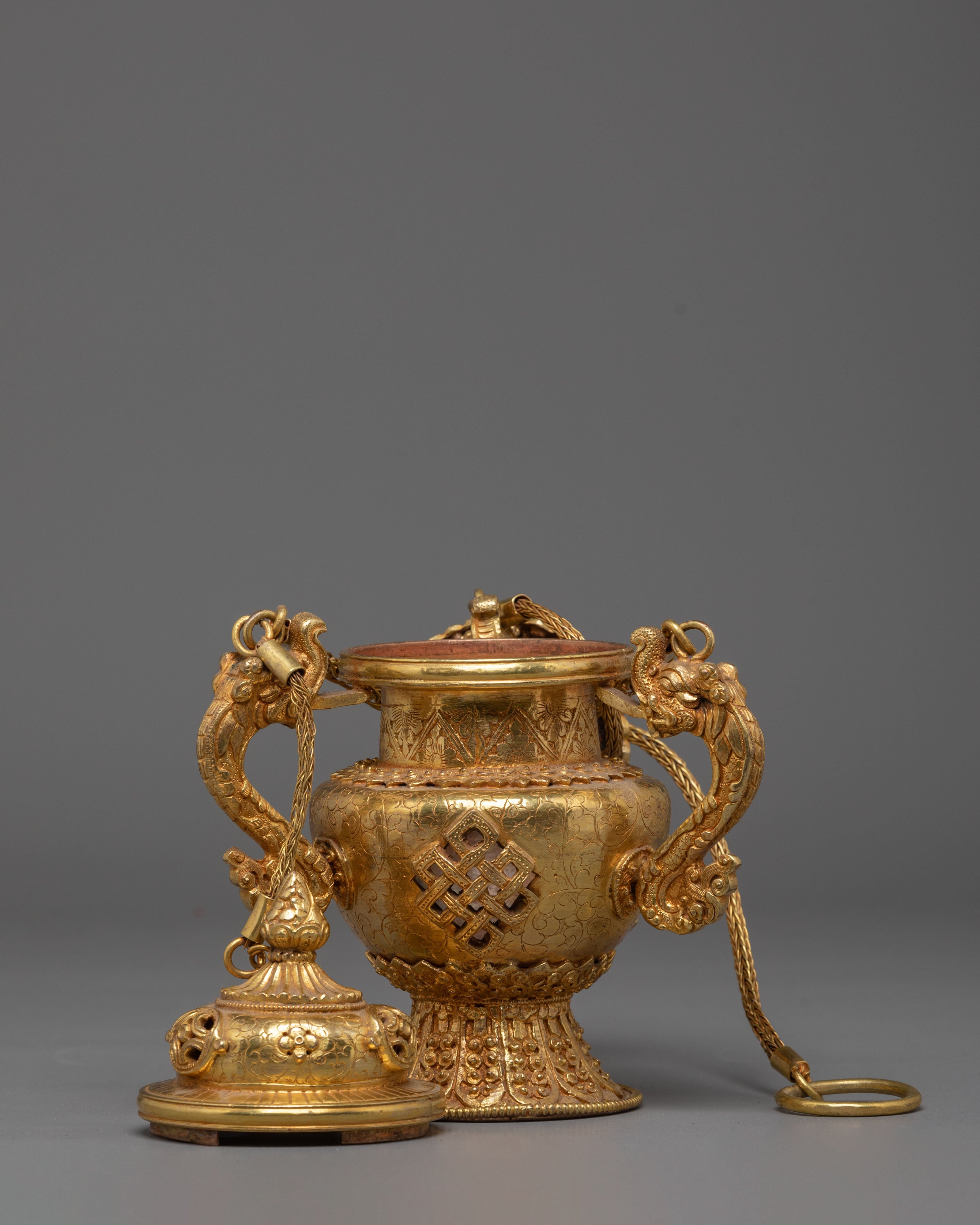 Gold Plated Incense Burner for Ritual | Spiritual Ritual Incense Holder