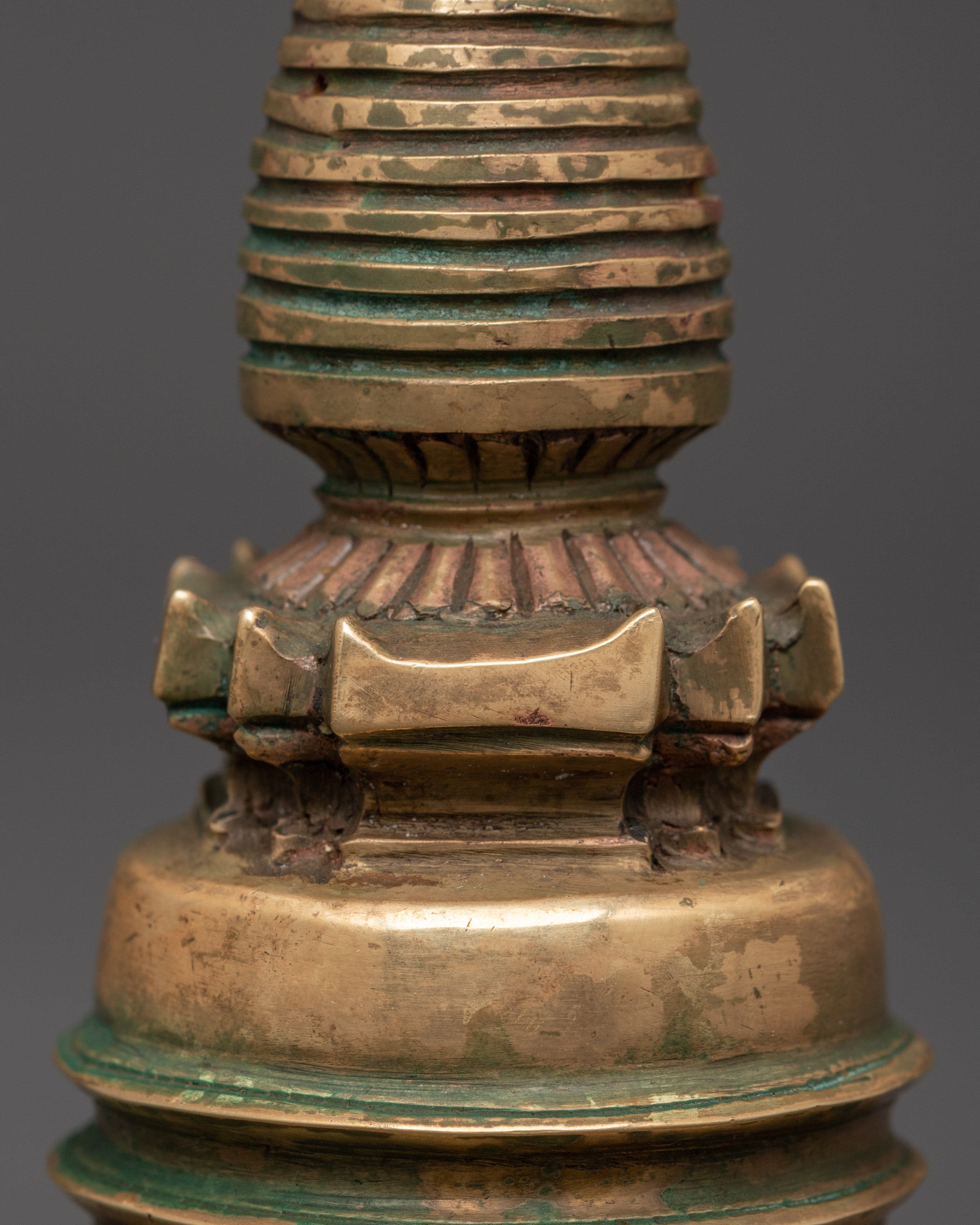 Copper Stupa with Antique Finish | Tibetan Spiritual Decor