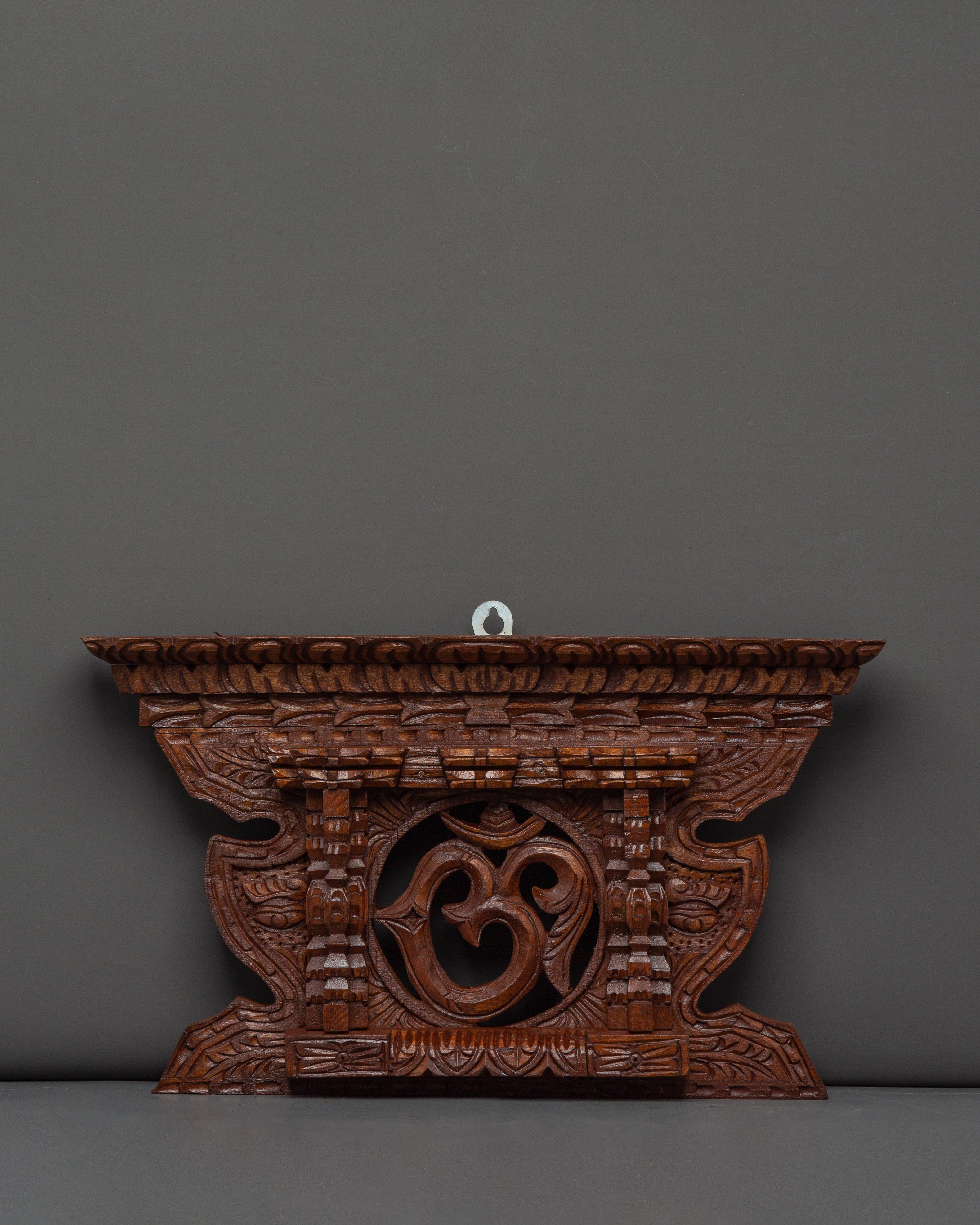 Wooden Hand Craved Om Wall Art