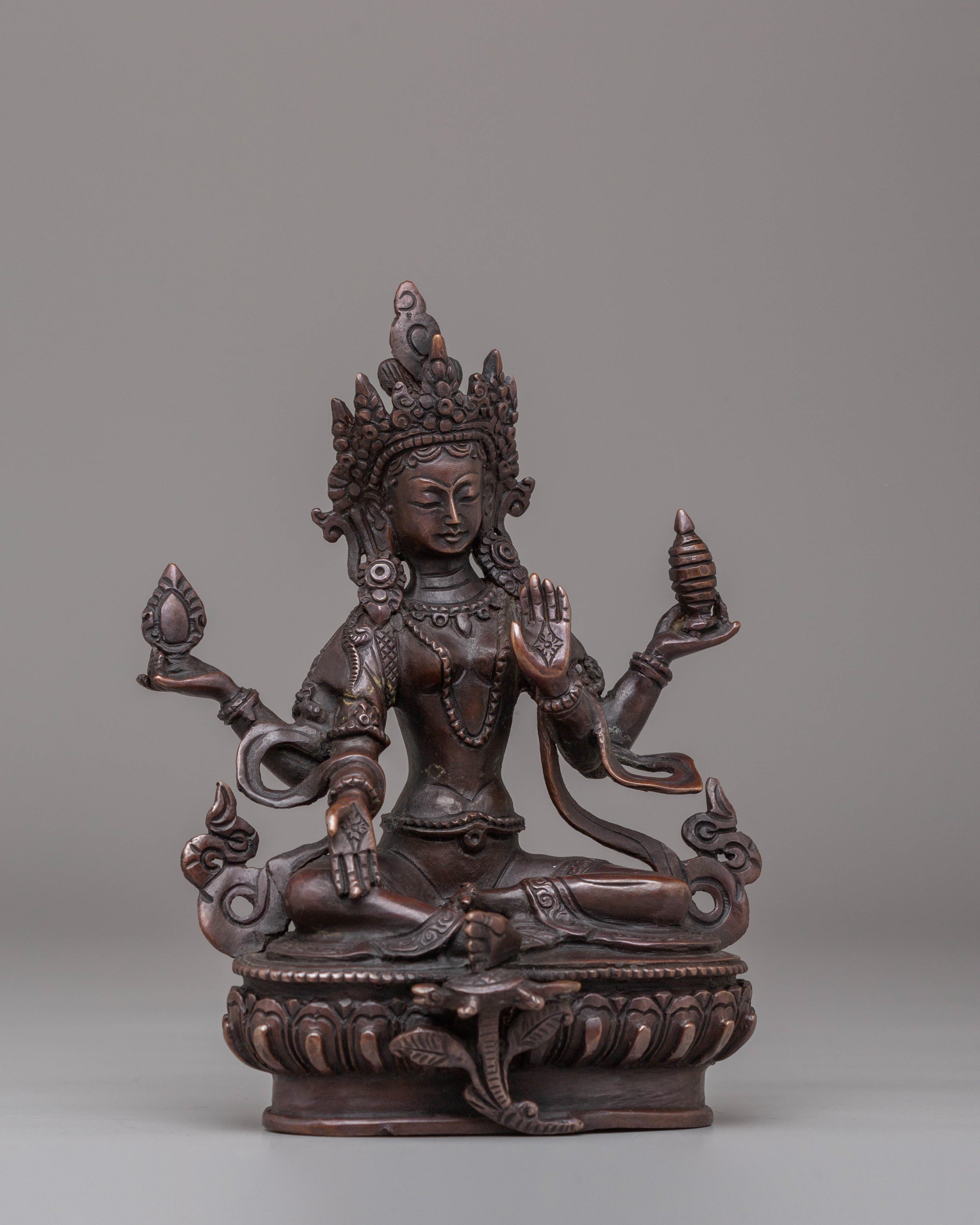 Handmade Wealth Deity Laxmi Statue | Hindu Goddess of Prosperity and Abundance