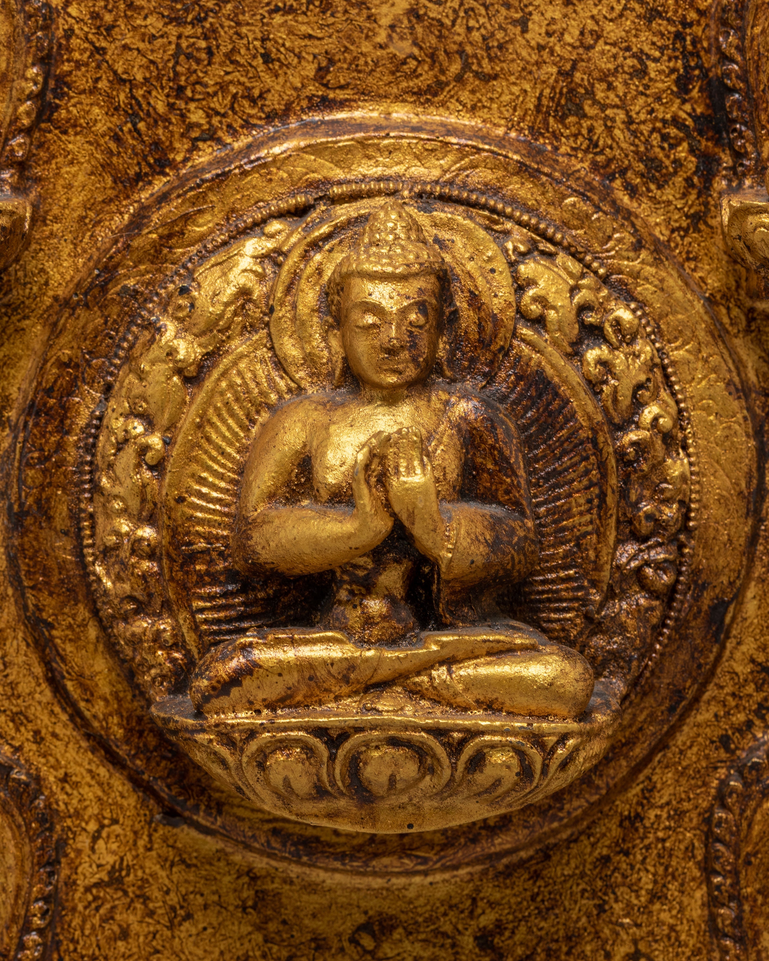 Sacred Five Dhyani Buddhas Wall Hanging | Buddhist Spiritual Wall Decor