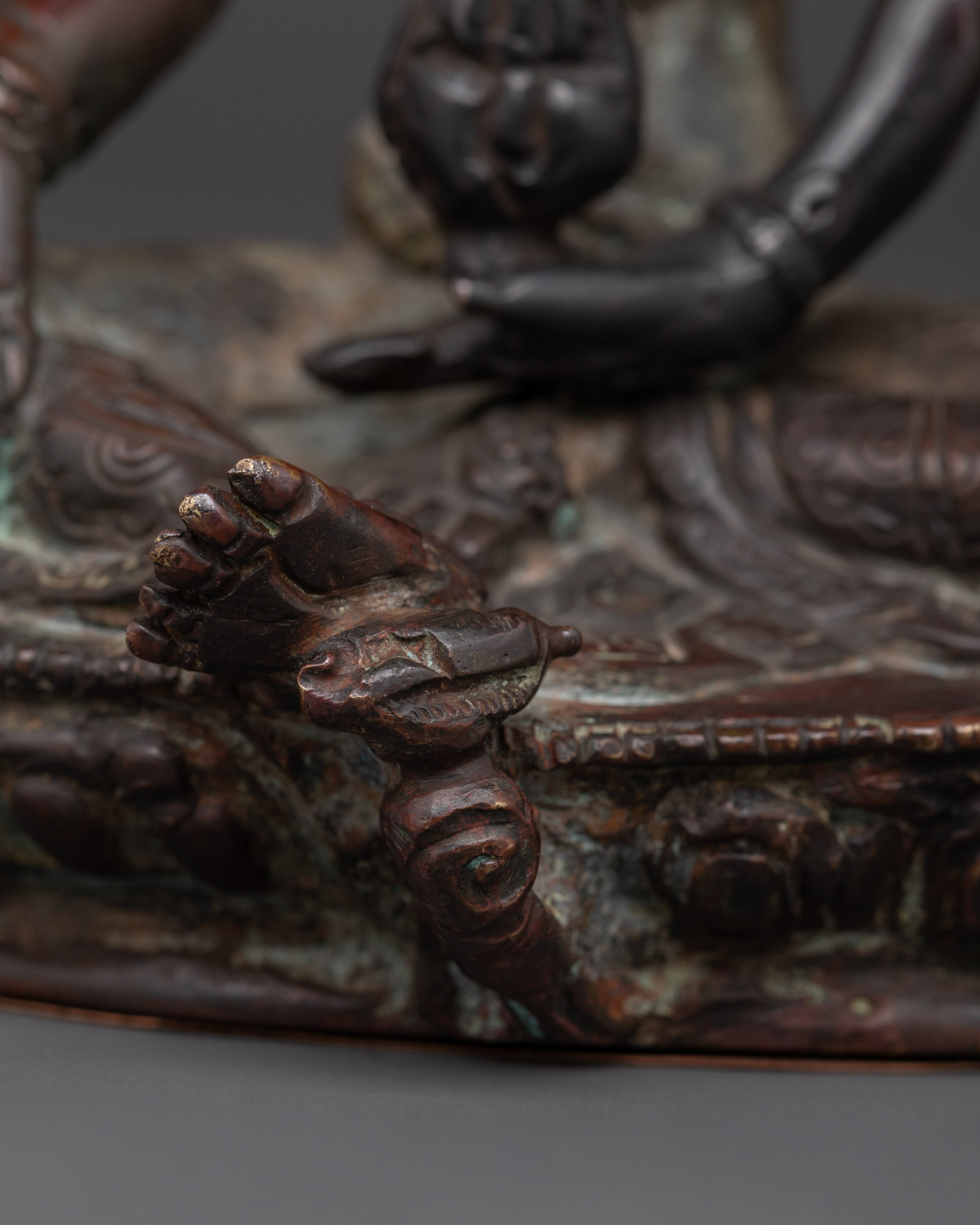 Handcrafted Tibetan Vashudhara Deity Statue | Oxidized Copper Goddess Sculpture