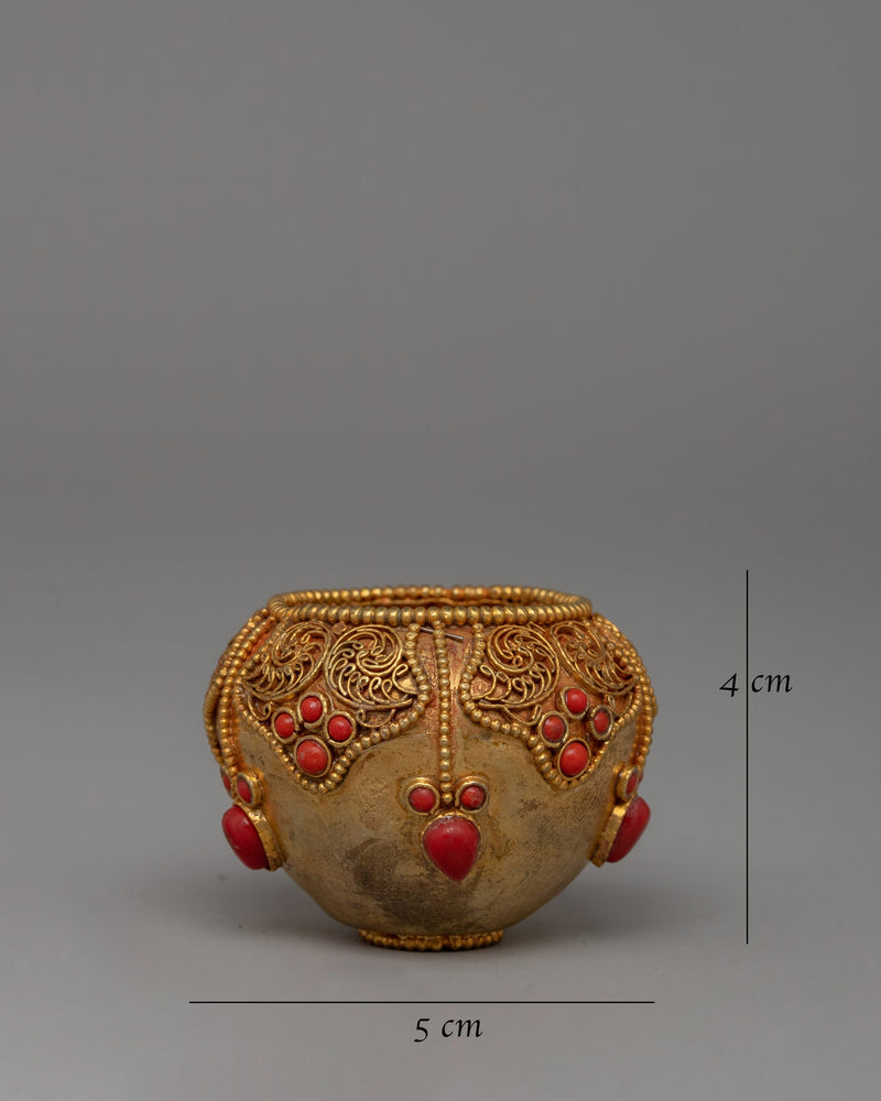 Gold-Plated Golpa Offering Bowl | Sacred Ritual and Decor