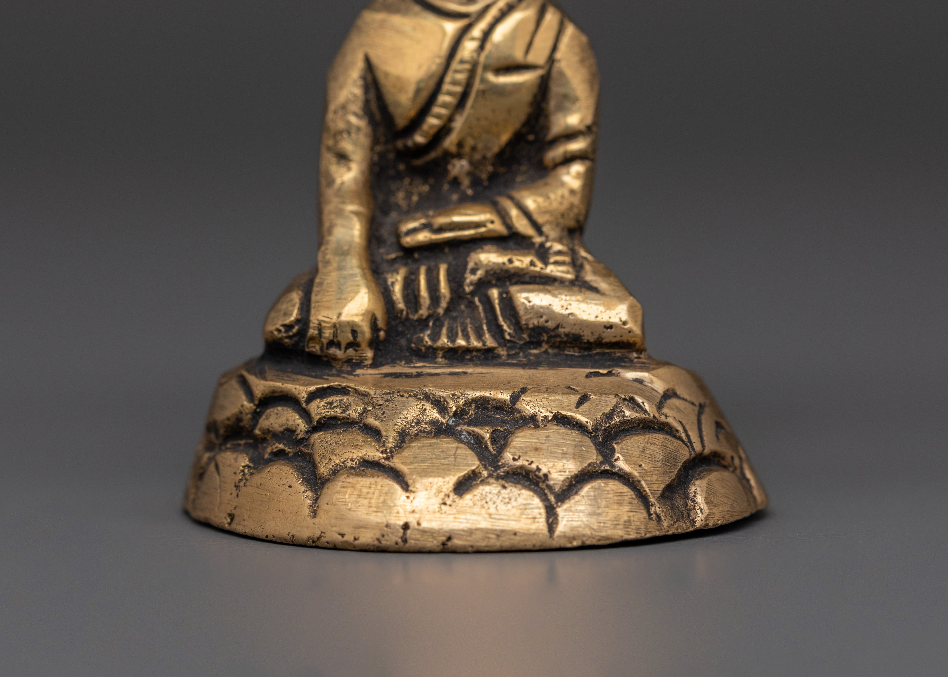 Shakyamuni Buddha Tree Sculpture | Brass Buddhist Meditation Statue