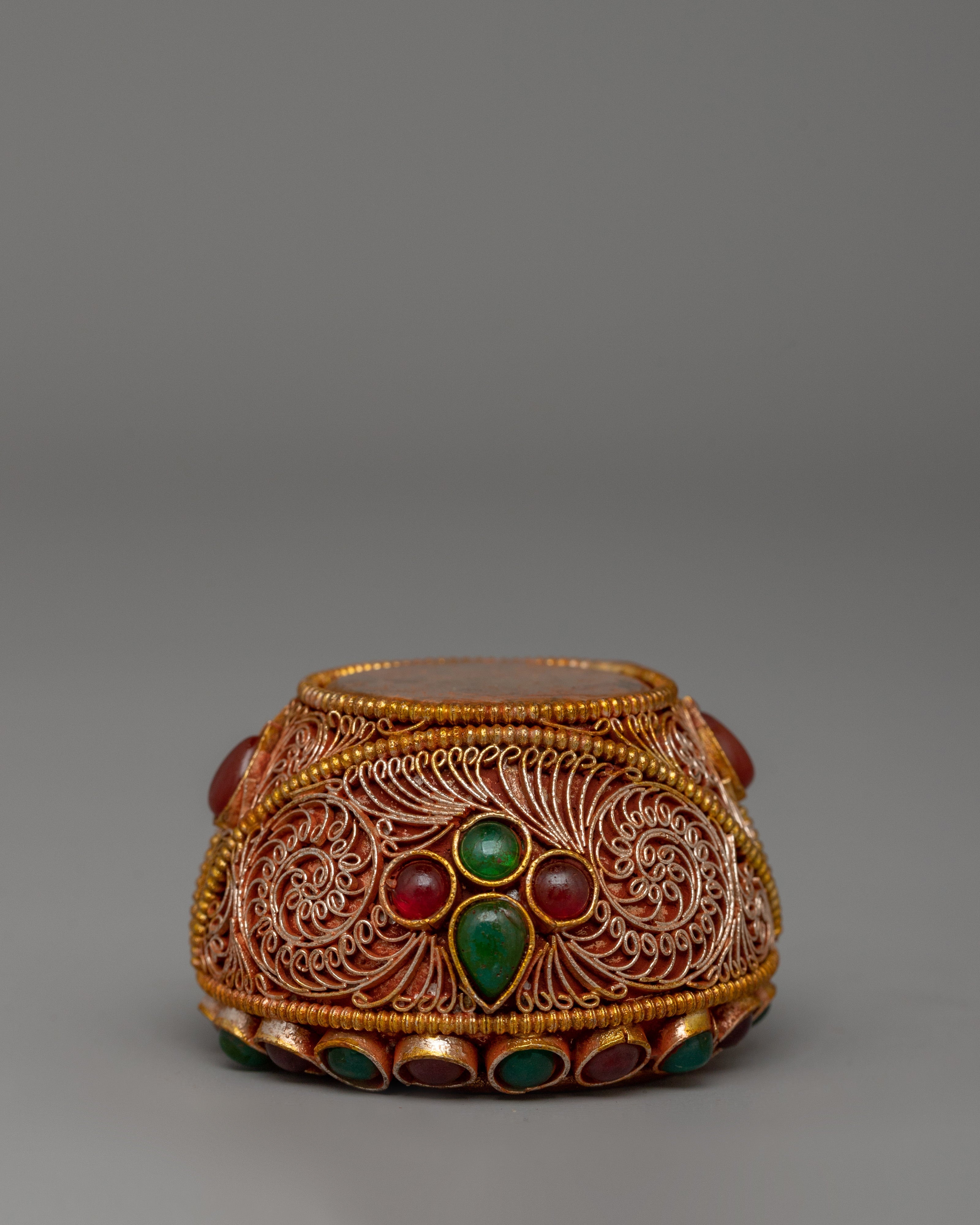 Golpa with Beautiful Stones | Sacred Alms Bowl for Ceremonies