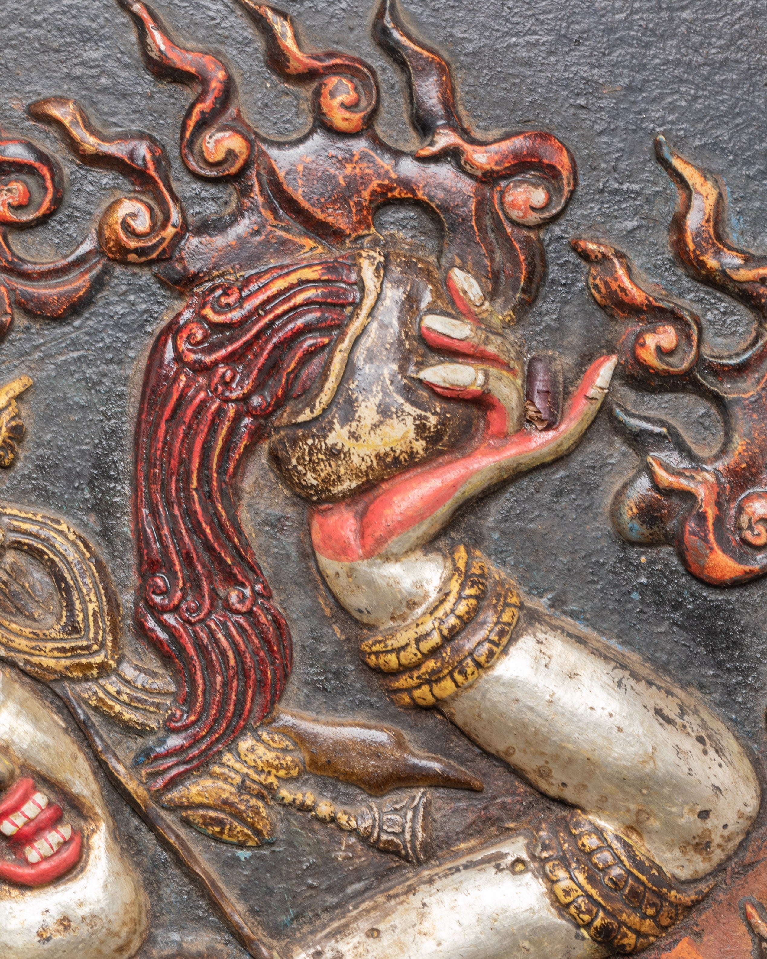 Vajrayogini Wooden Frame Wall Hanging | Sacred Tibetan Buddhist Art