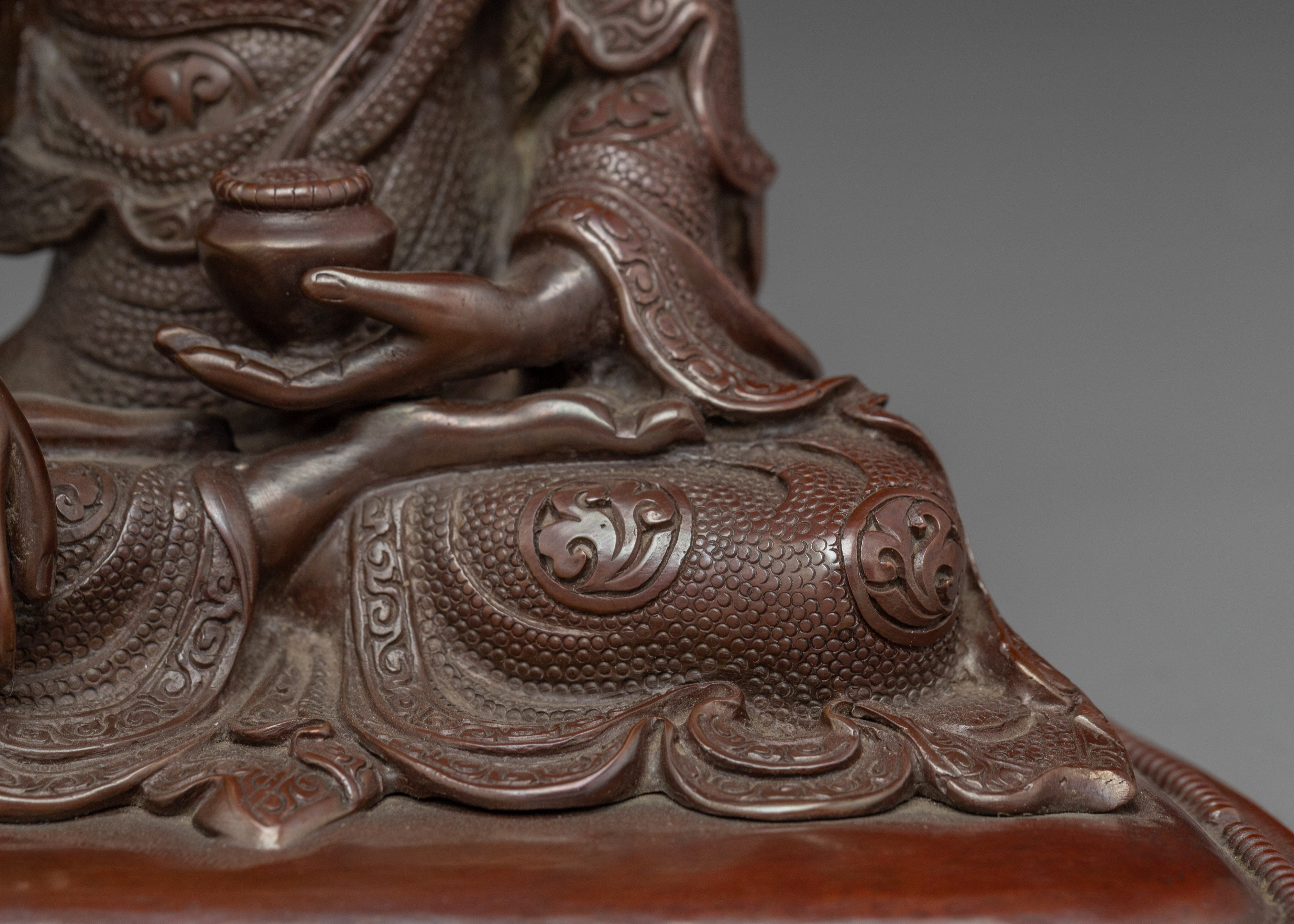 Peaceful Shakyamuni Buddha Oxidized Copper Statue | Meditative Decor