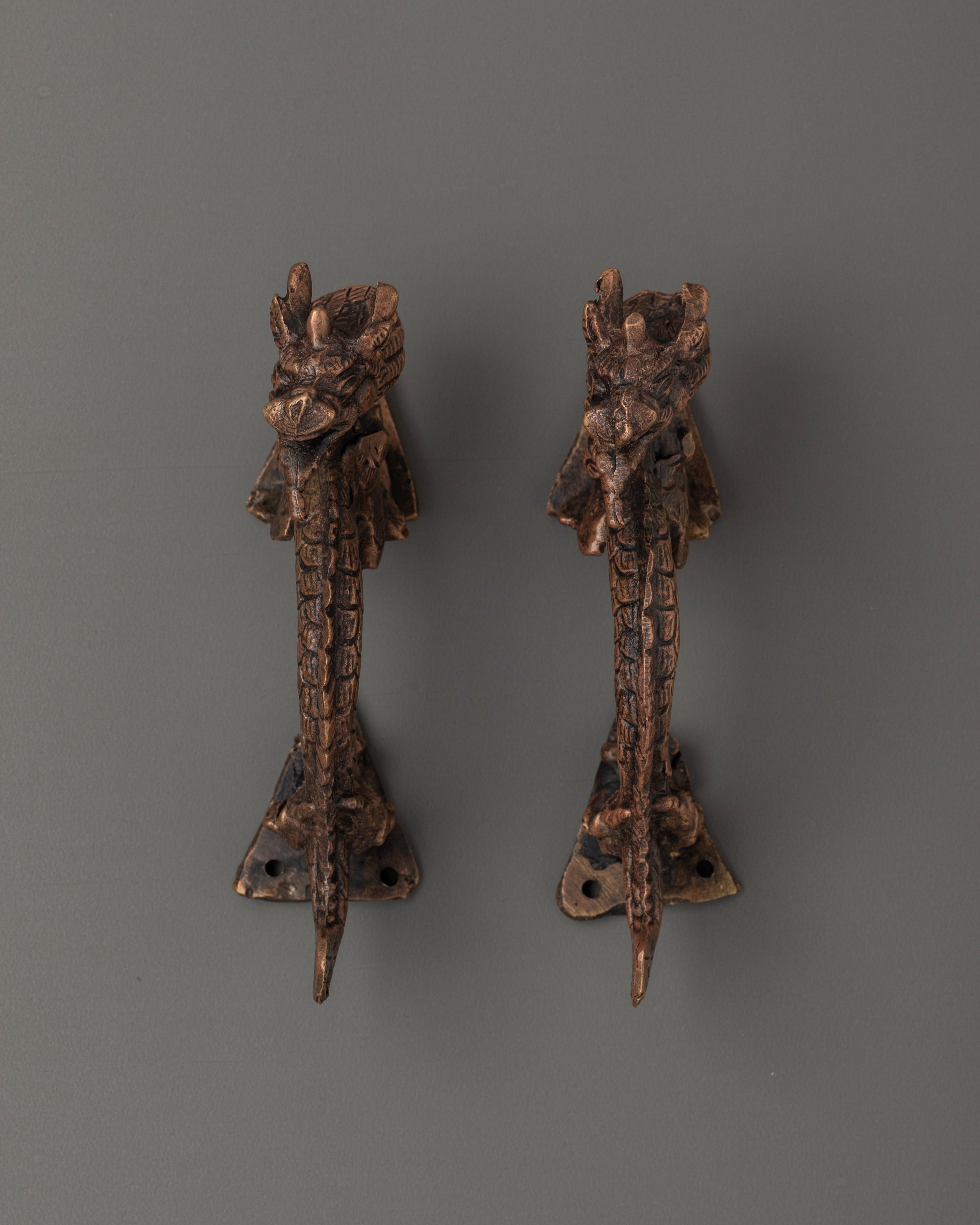 Traditional Himalayan Metal Door Handle | Handcrafted Copper Door Ornament
