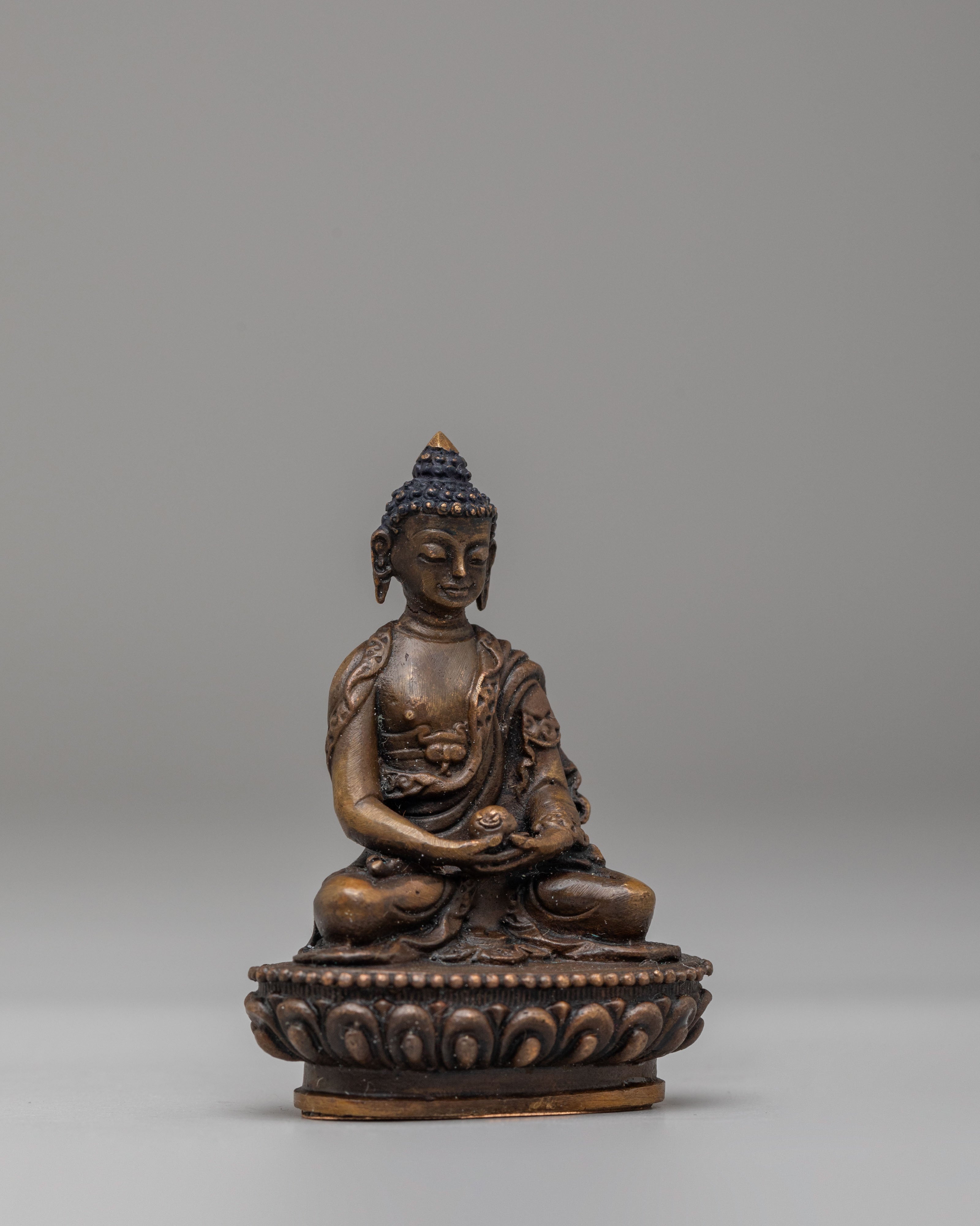 Sacred Tibetan Amitabha Buddha Sculpture | Traditional Buddhist Artwork