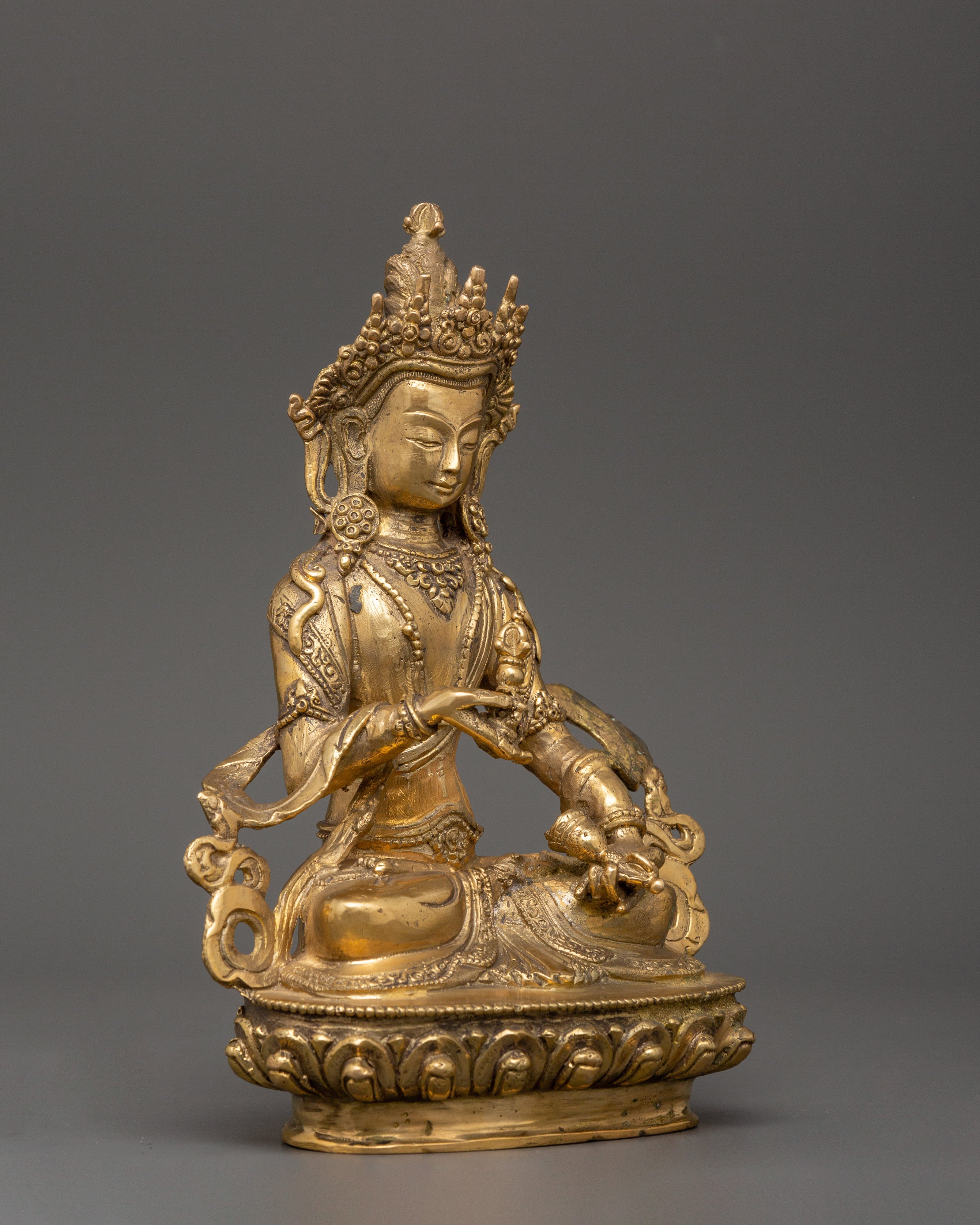 Brass Vajrasattva Sculpture | Handcrafted Buddhist Figurine