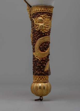 Tibetan Buddhist Offering Conch | Handcrafted Sankha Ritual Shell